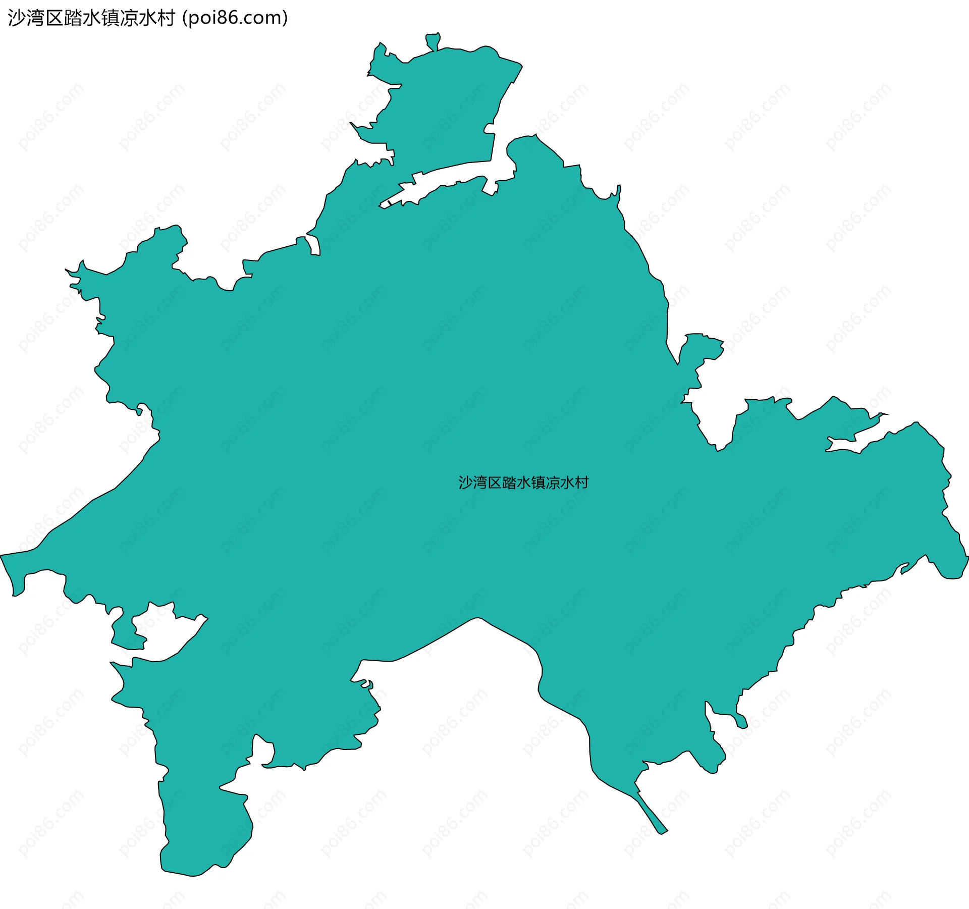 沙湾区踏水镇凉水村边界地图