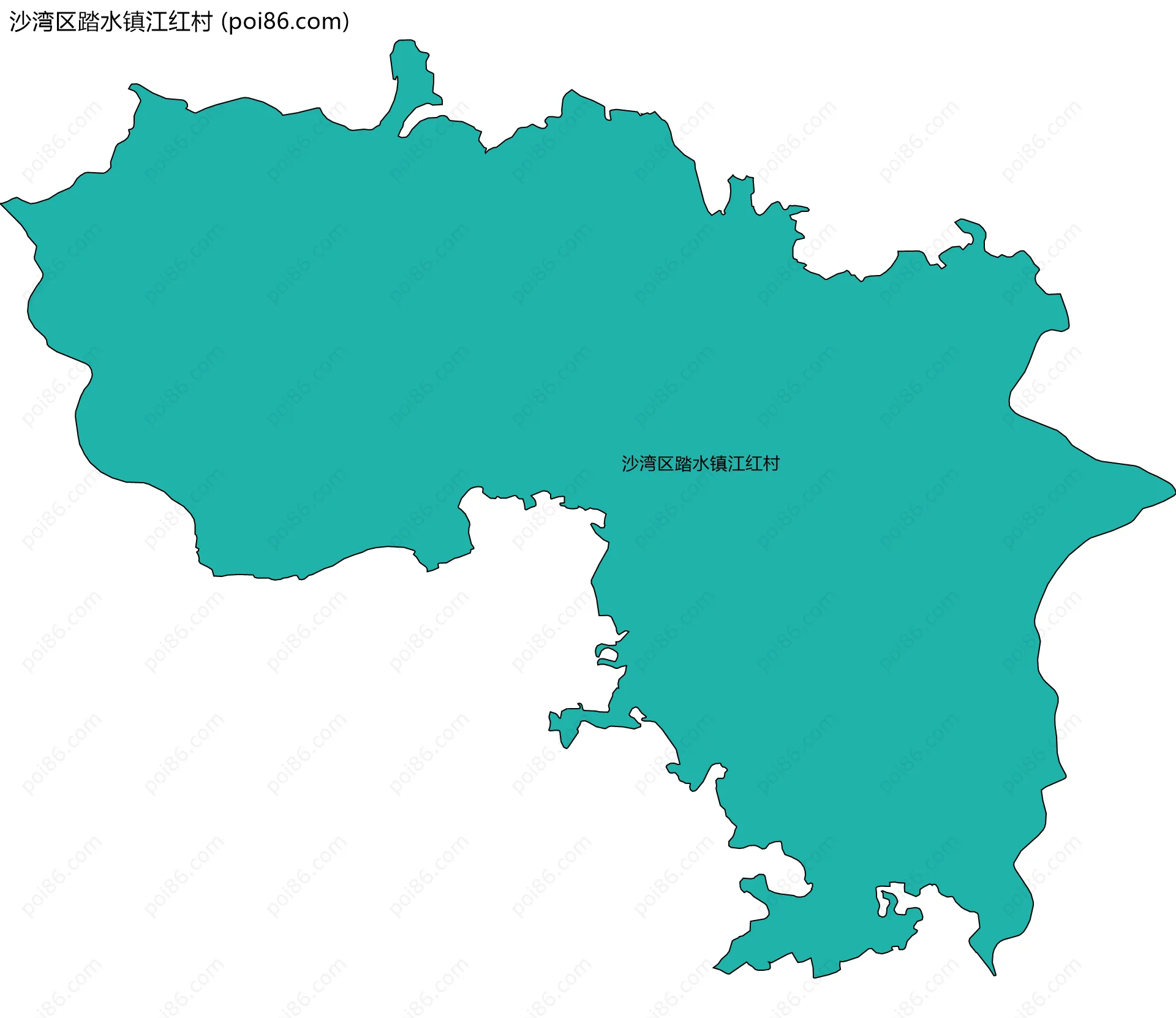 沙湾区踏水镇江红村边界地图