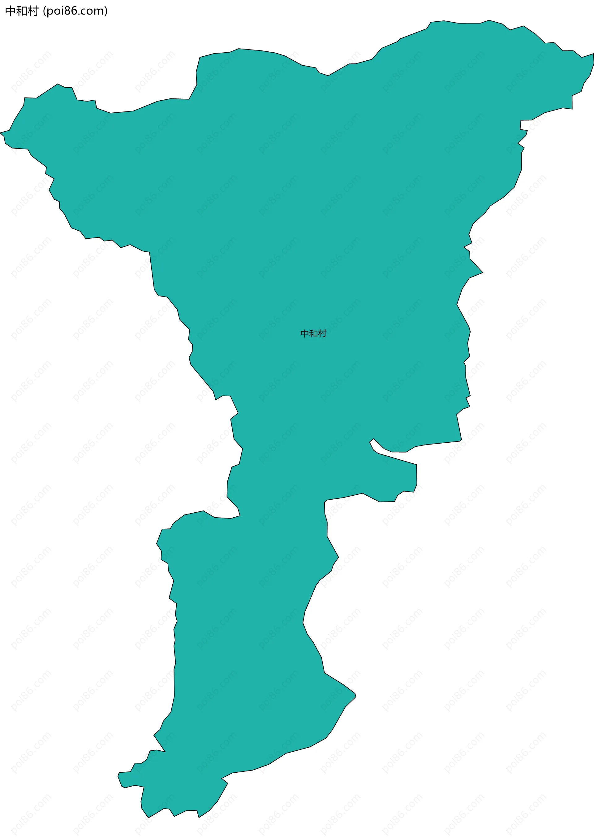 中和村边界地图