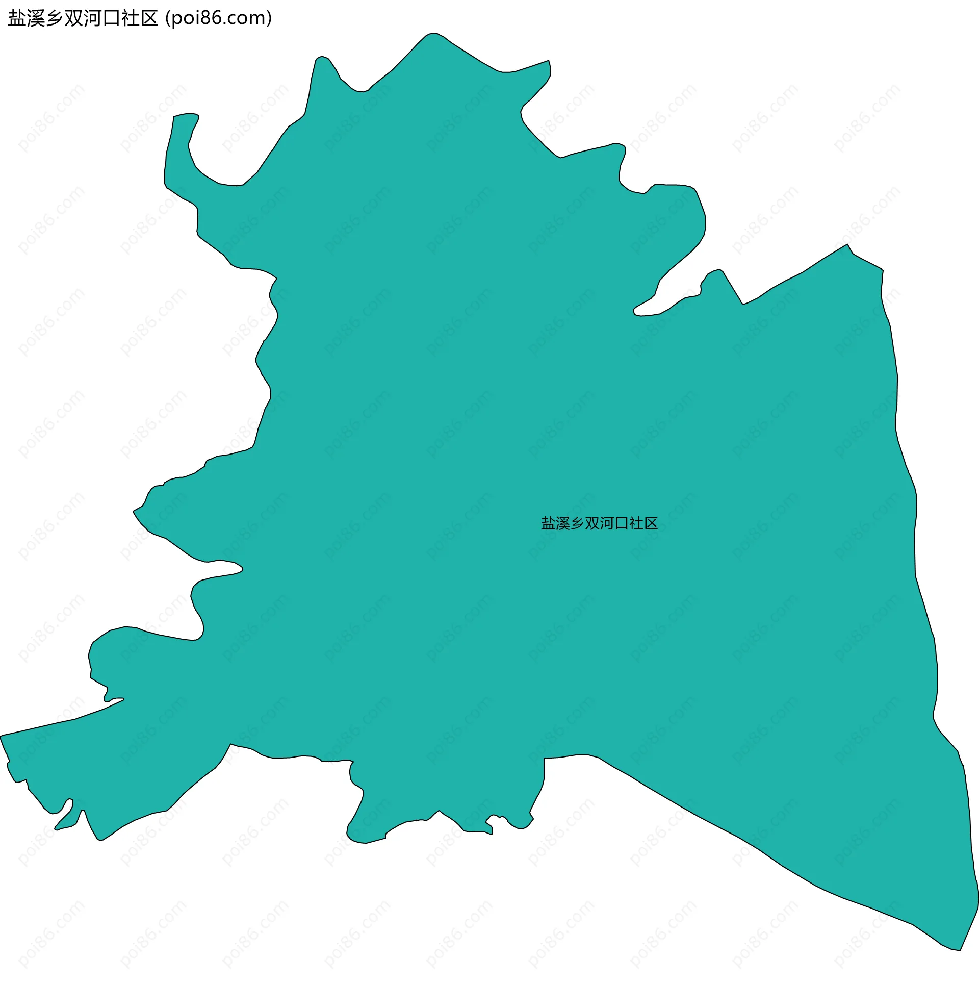 盐溪乡双河口社区边界地图