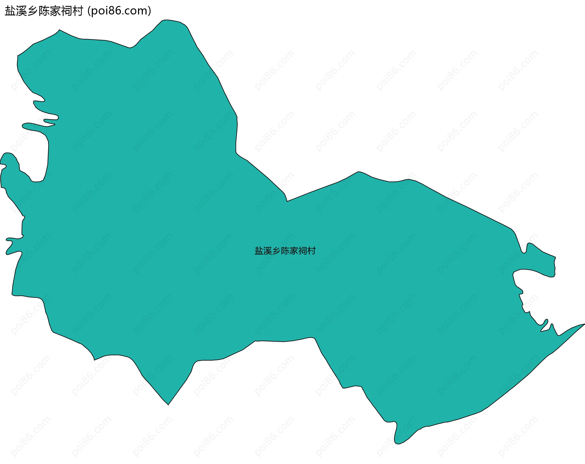 盐溪乡陈家祠村边界地图