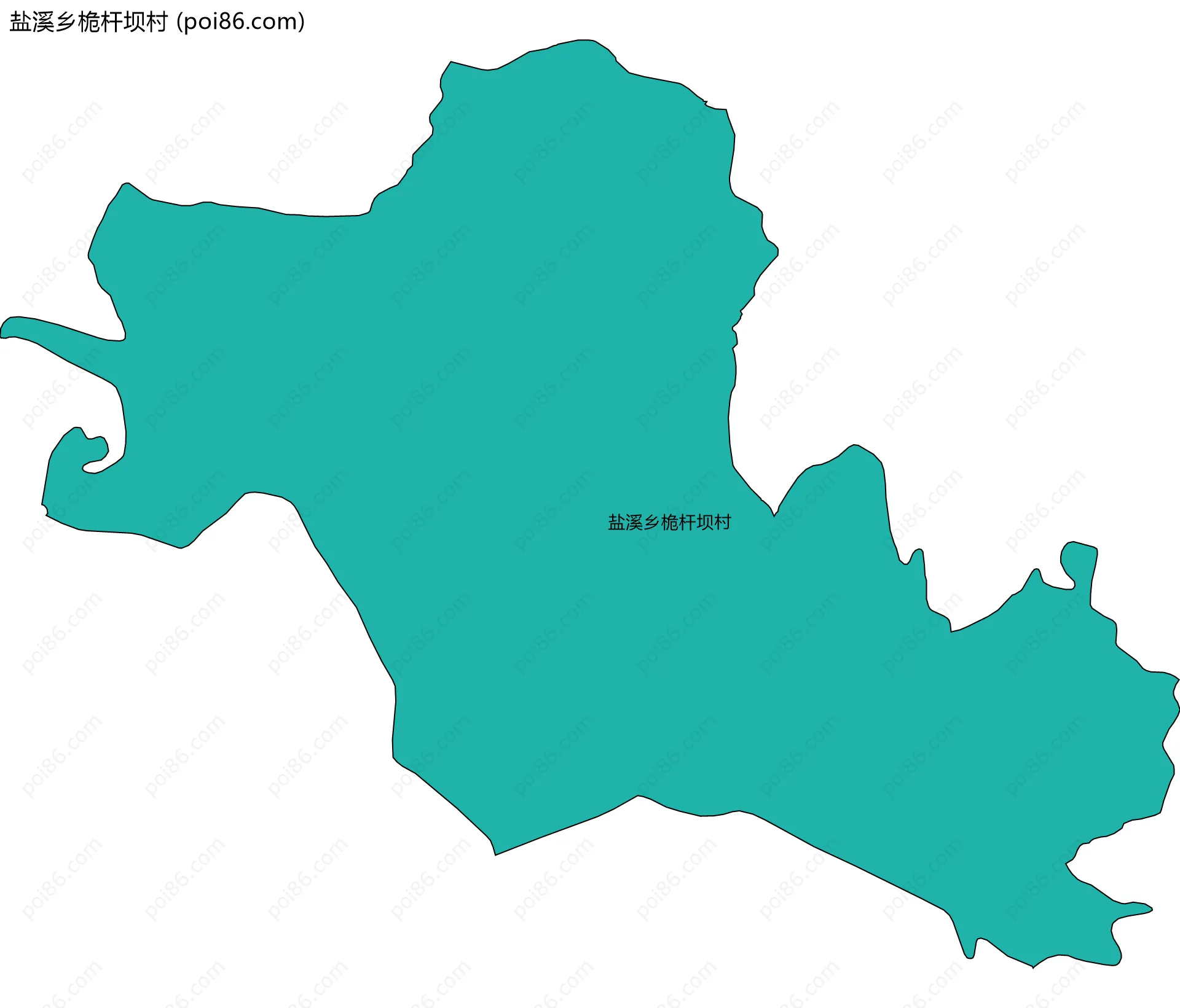 盐溪乡桅杆坝村边界地图