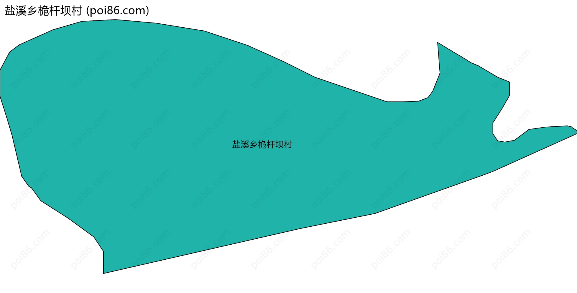 盐溪乡桅杆坝村边界地图