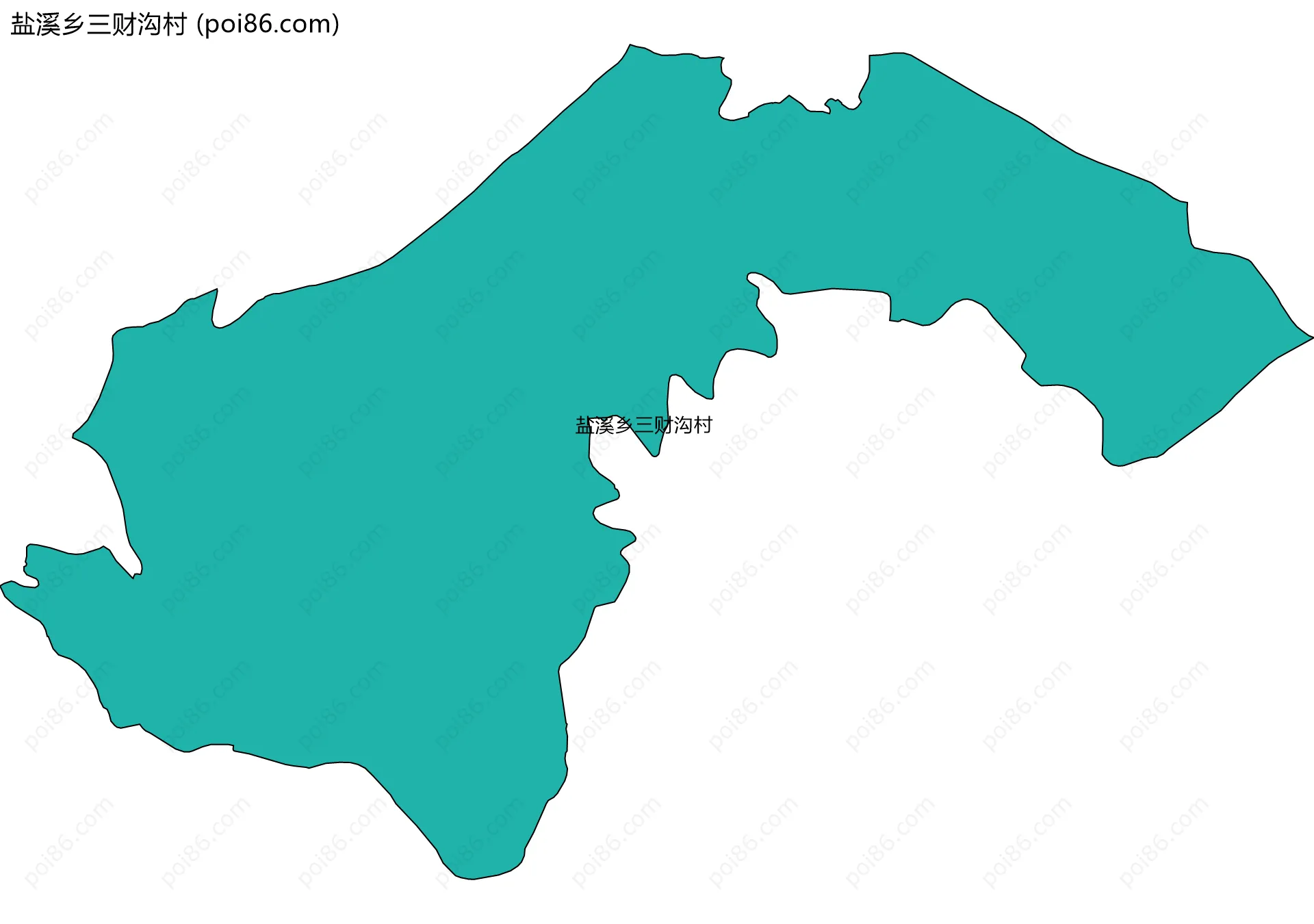 盐溪乡三财沟村边界地图