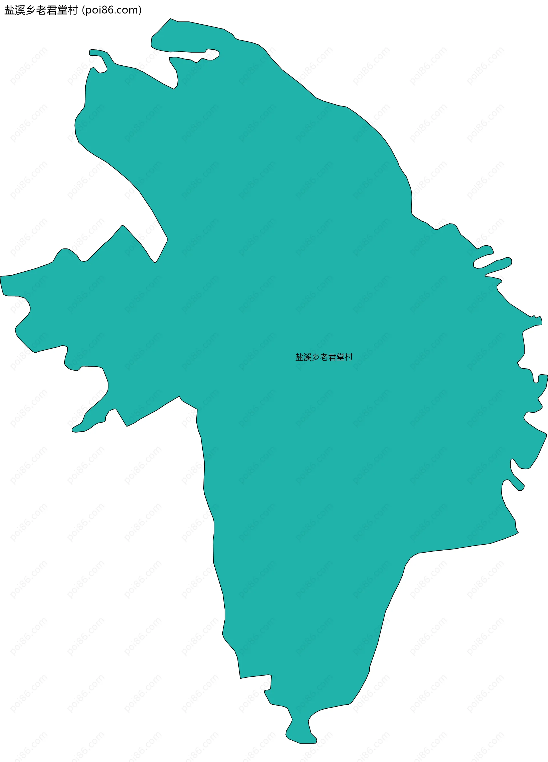 盐溪乡老君堂村边界地图
