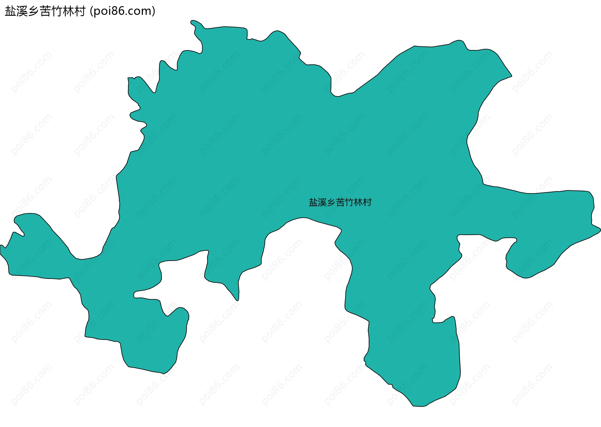 盐溪乡苦竹林村边界地图