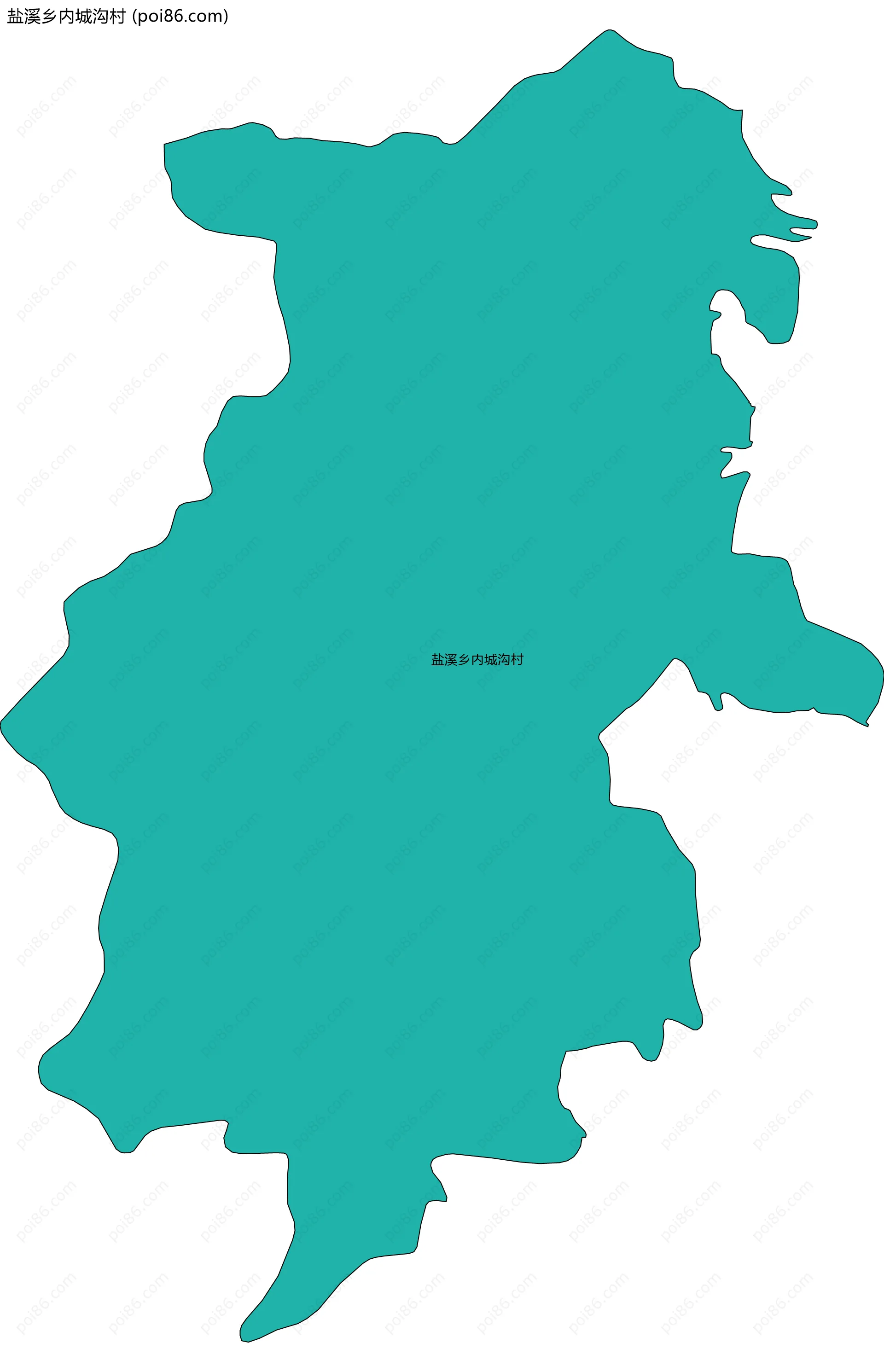 盐溪乡内城沟村边界地图