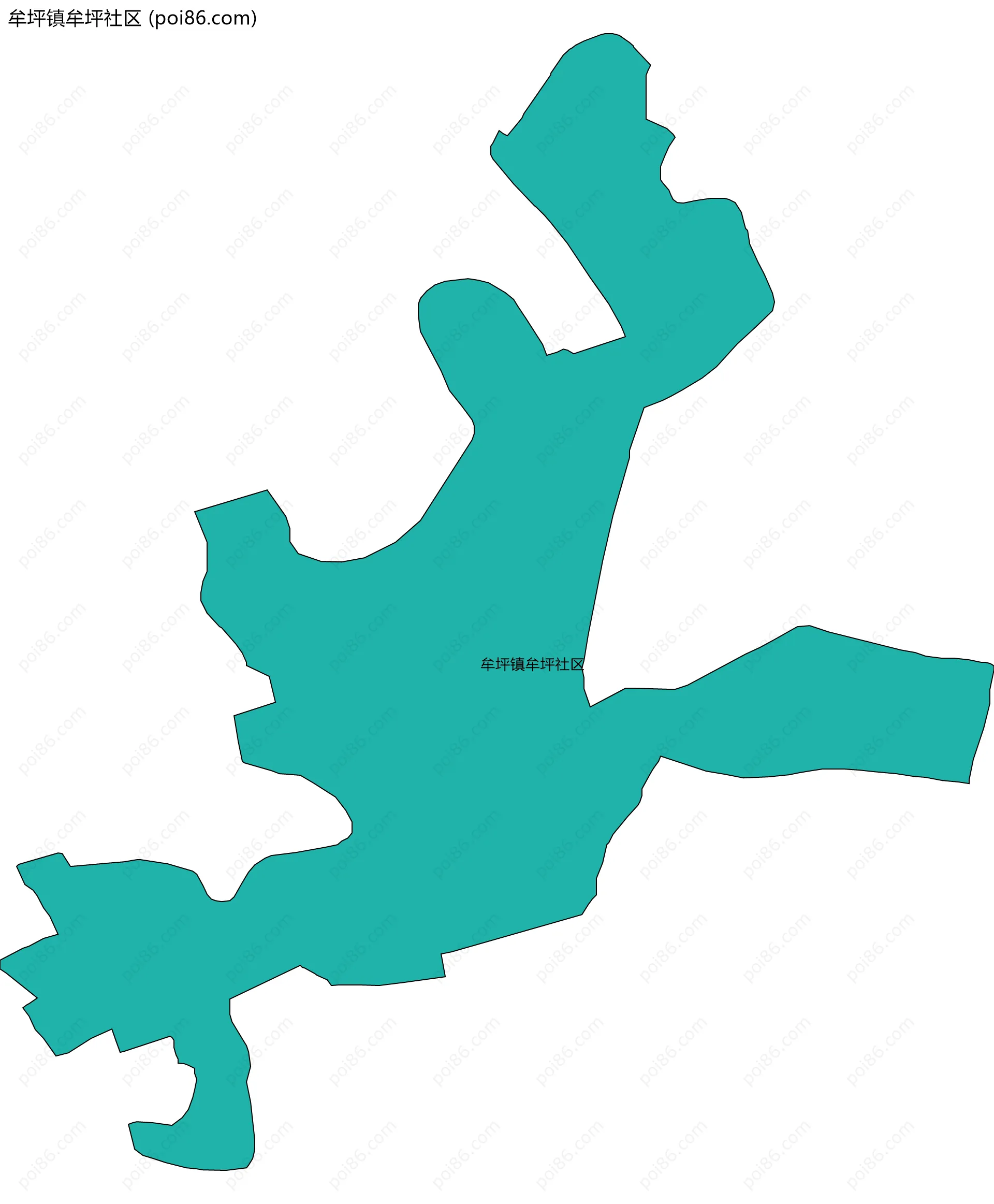 牟坪镇牟坪社区边界地图