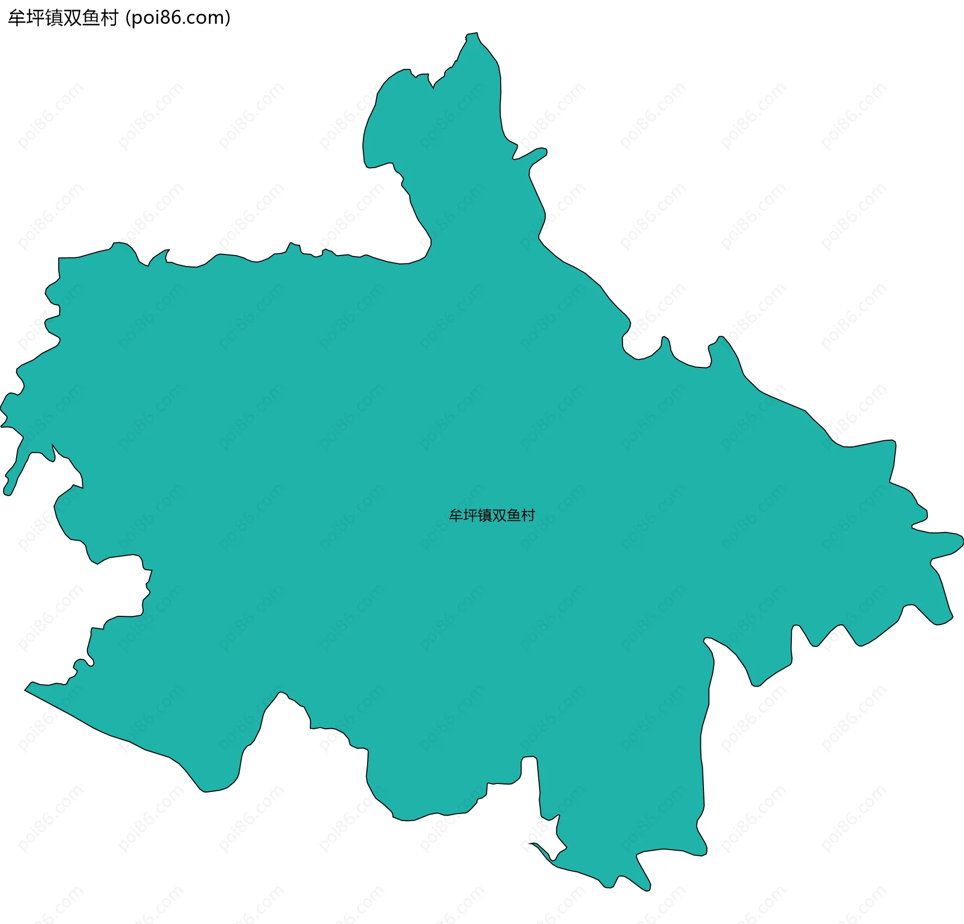 牟坪镇双鱼村边界地图