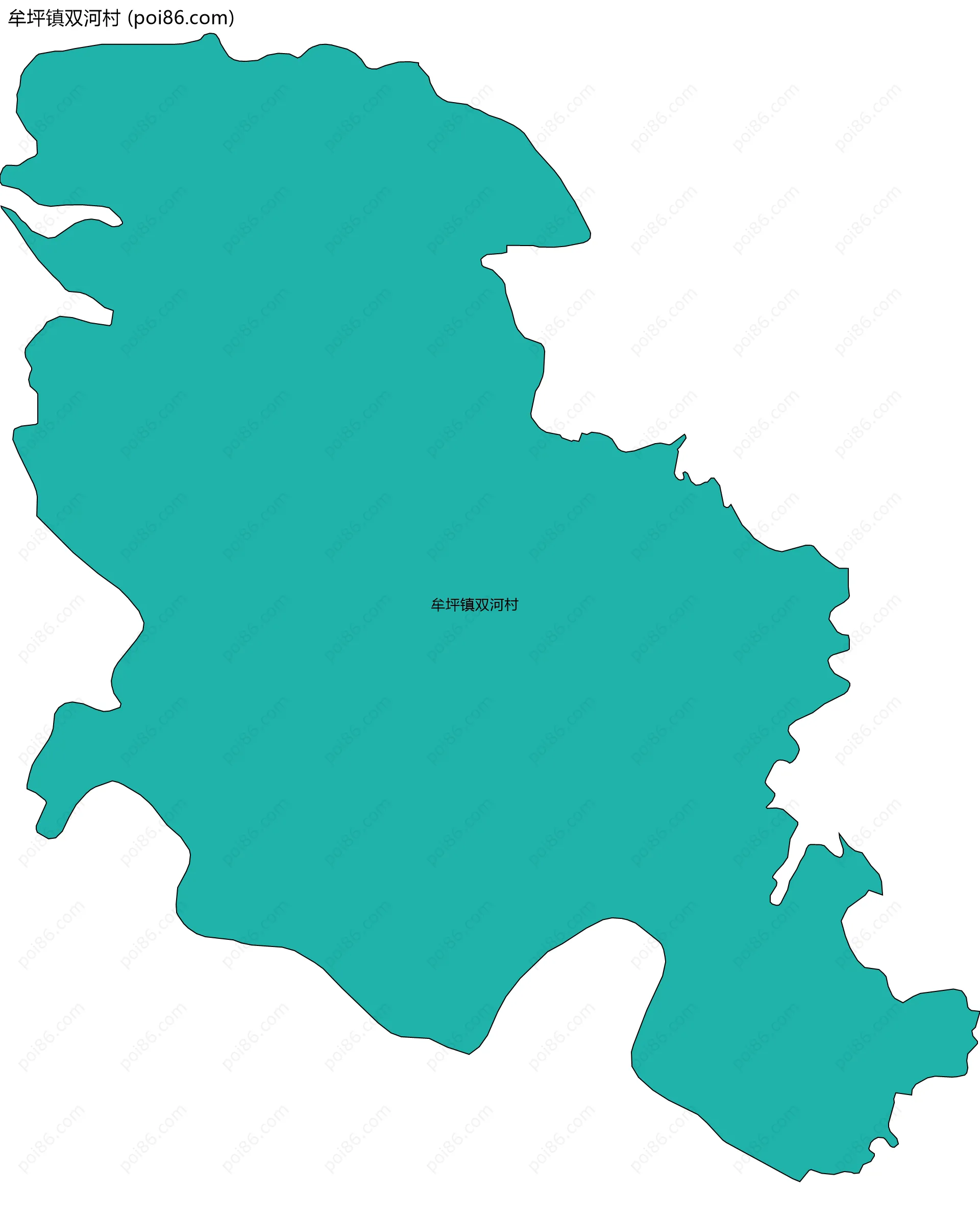 牟坪镇双河村边界地图