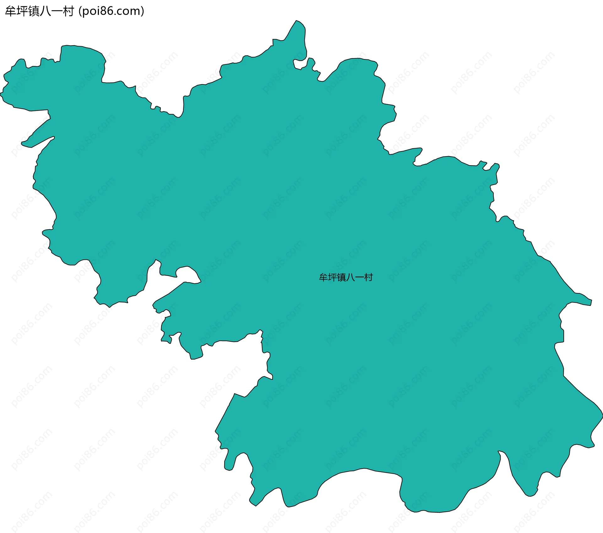 牟坪镇八一村边界地图