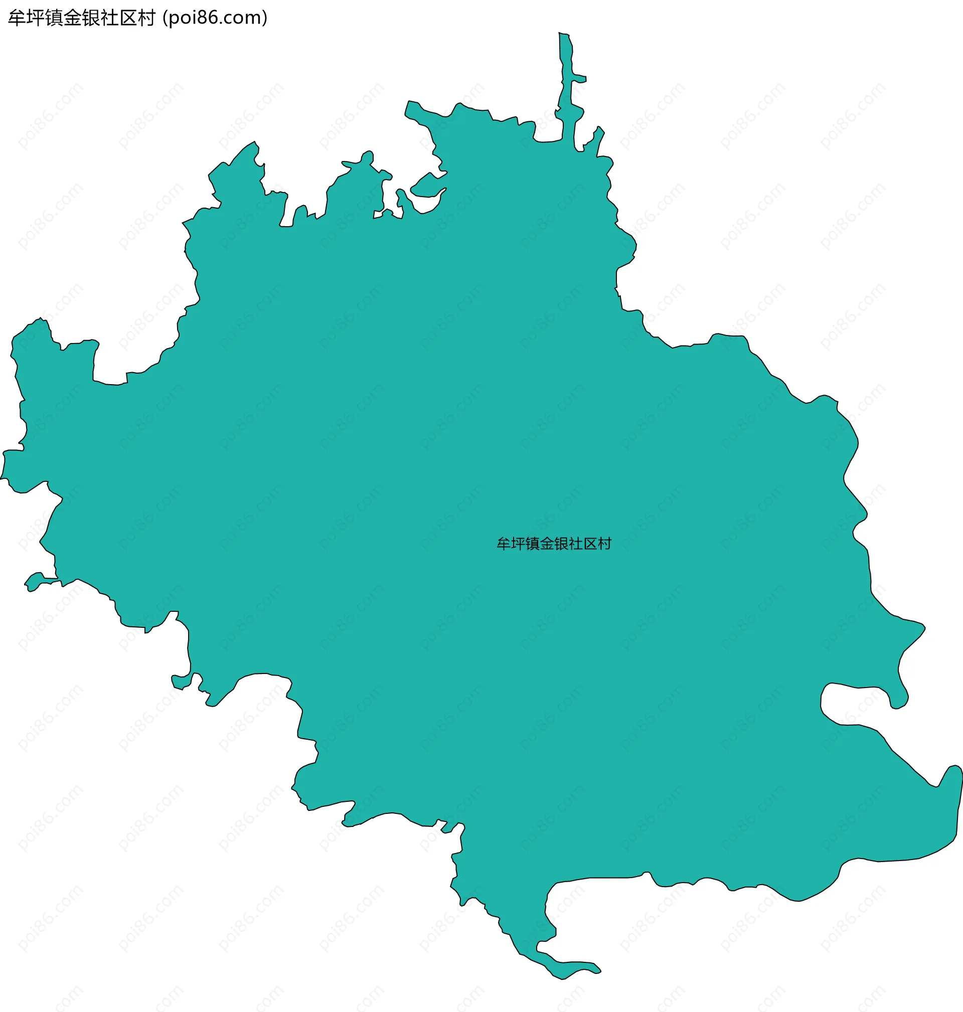 牟坪镇金银社区村边界地图