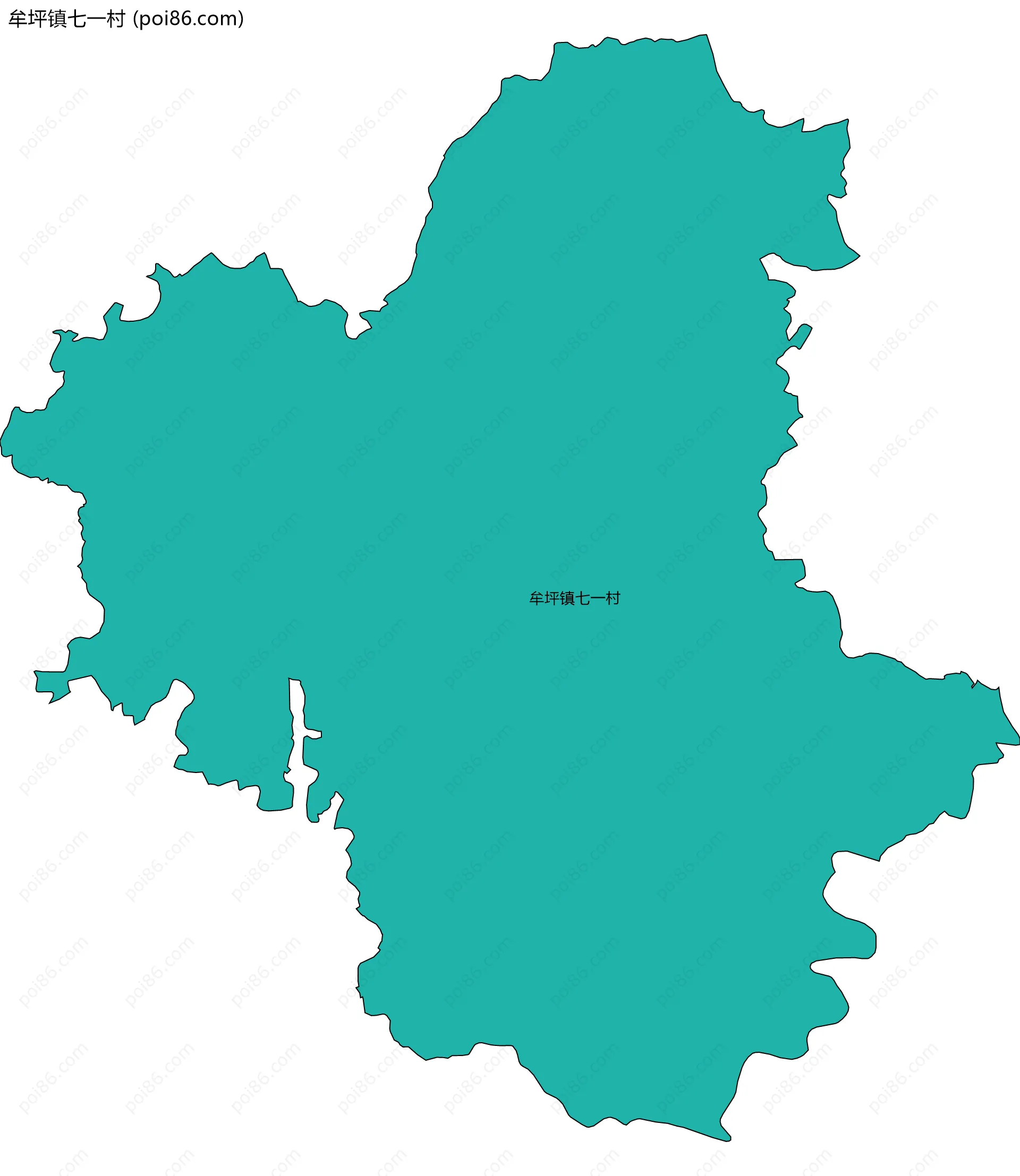 牟坪镇七一村边界地图