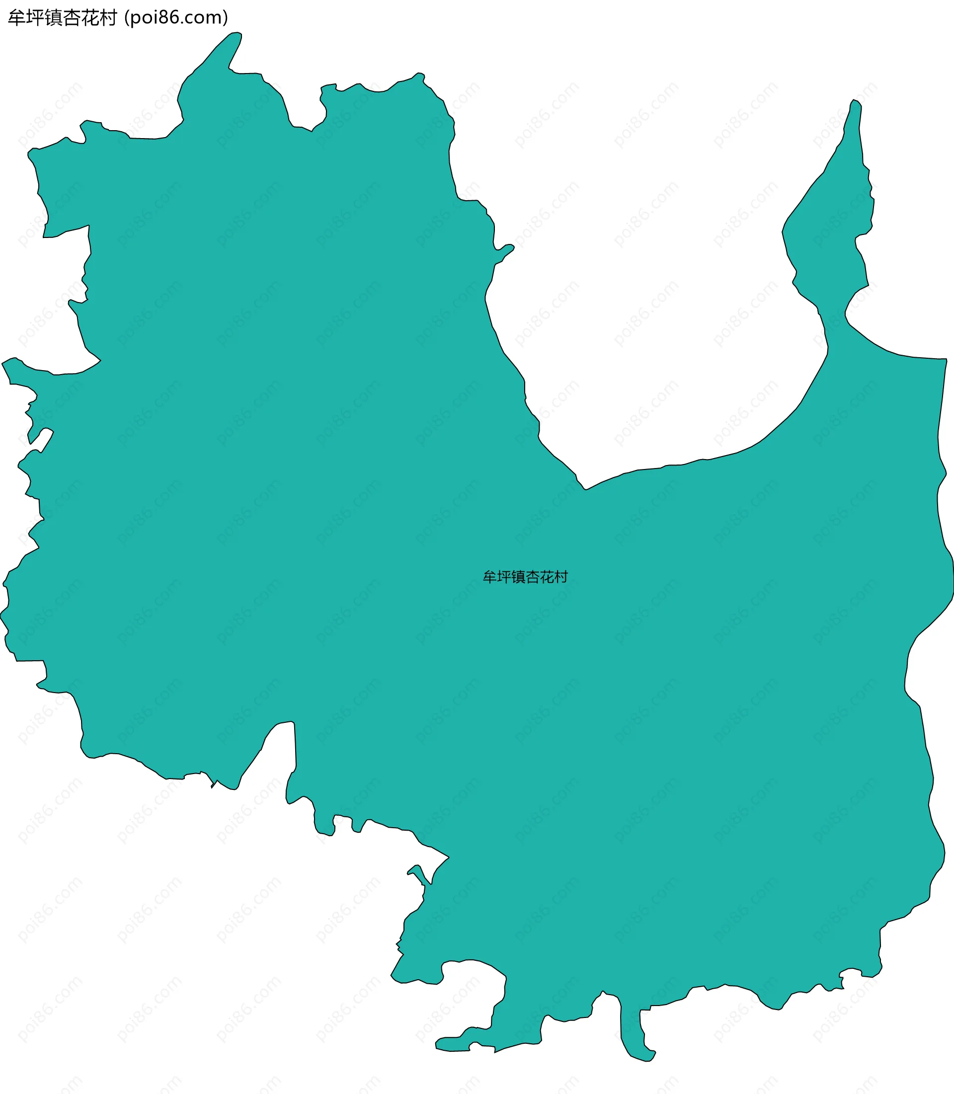 牟坪镇杏花村边界地图