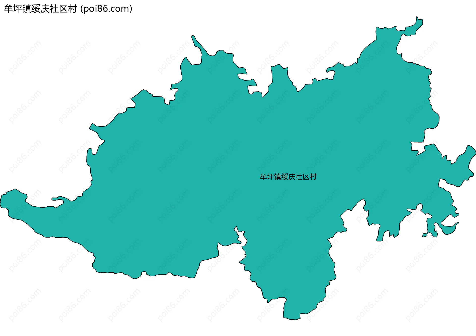 牟坪镇绥庆社区村边界地图