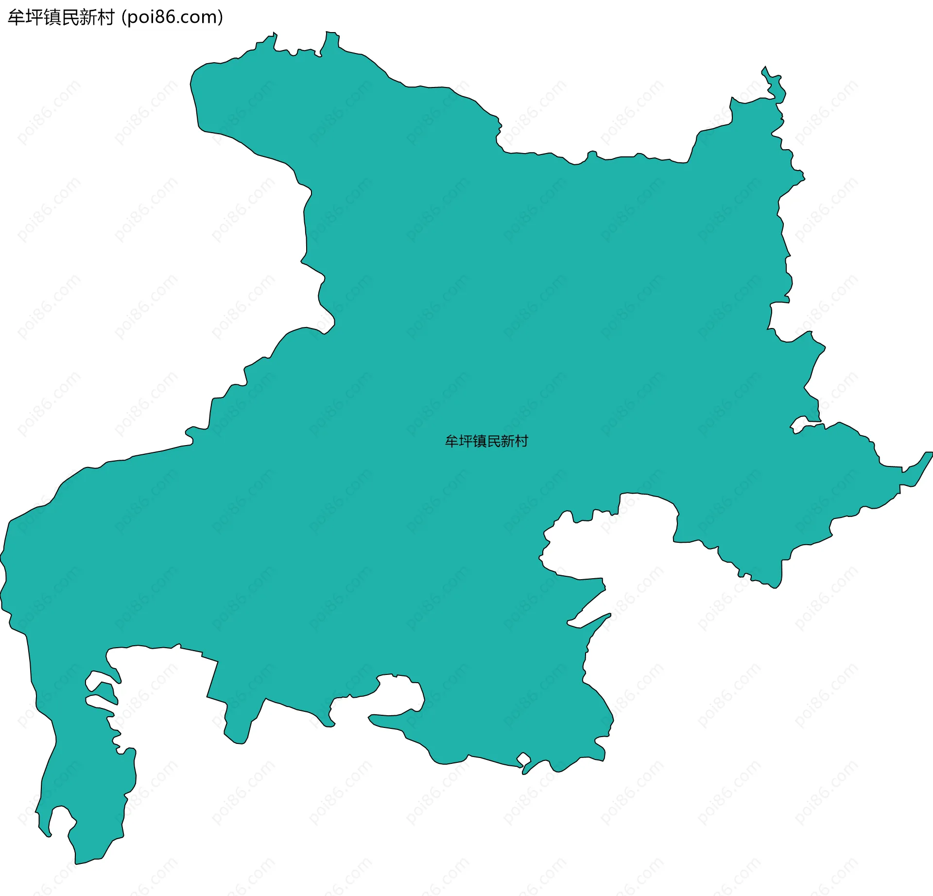 牟坪镇民新村边界地图