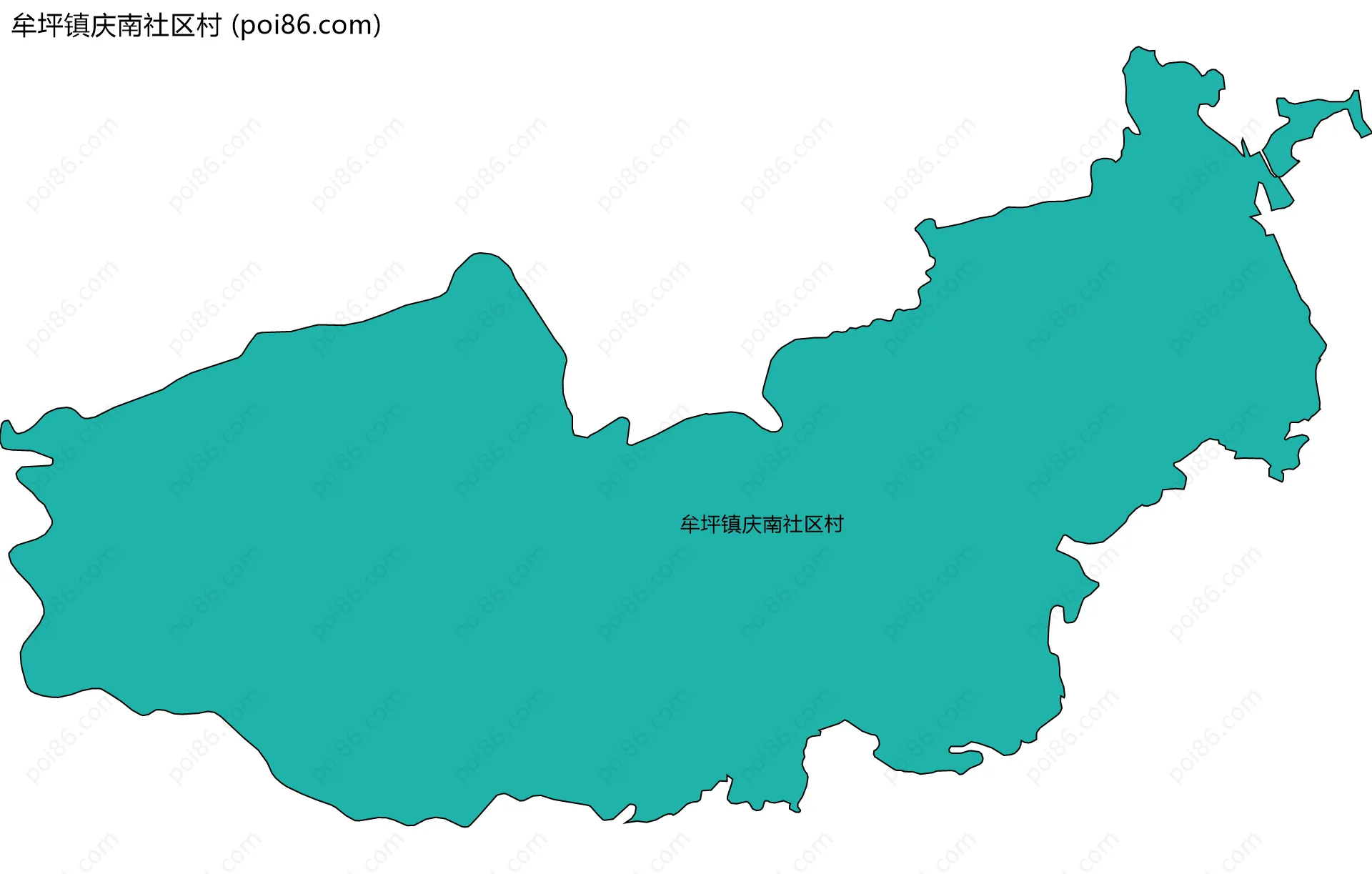 牟坪镇庆南社区村边界地图