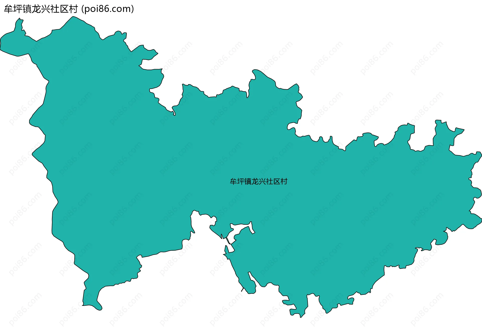 牟坪镇龙兴社区村边界地图