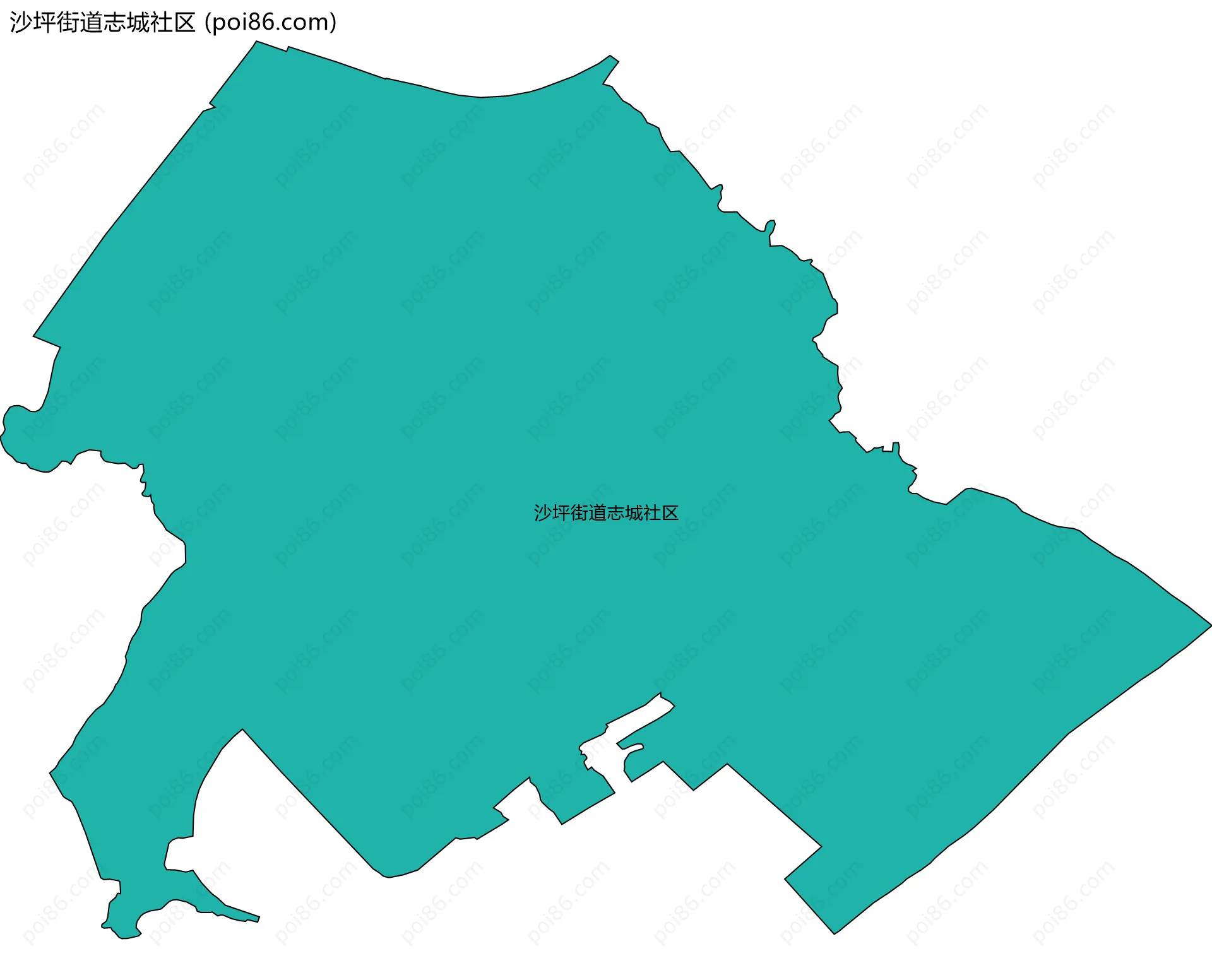 沙坪街道志城社区边界地图