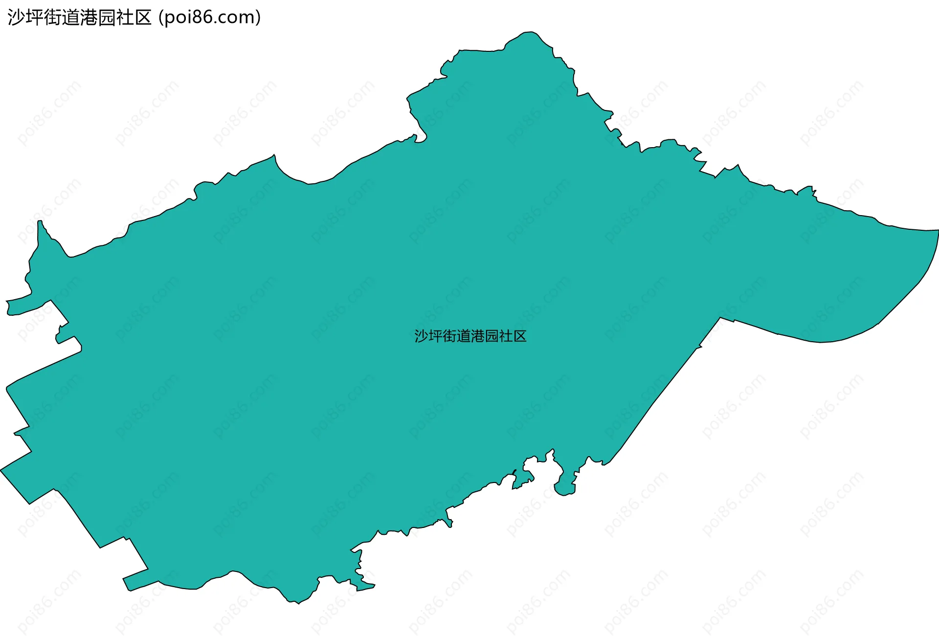 沙坪街道港园社区边界地图