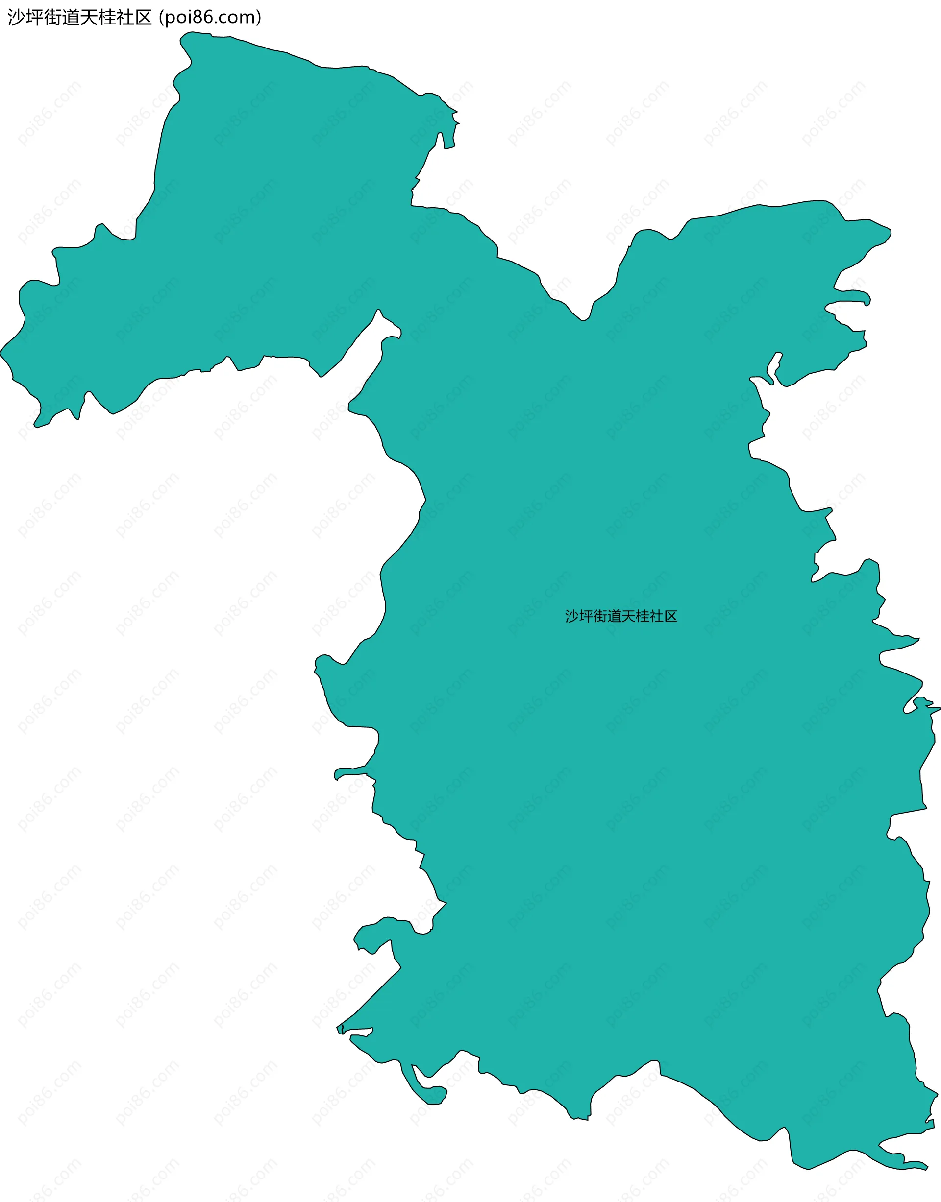 沙坪街道天桂社区边界地图