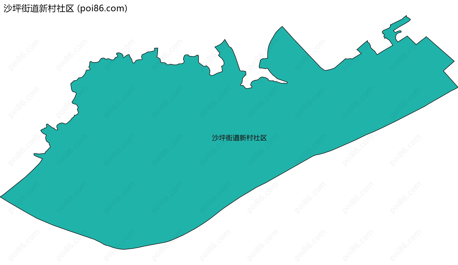 沙坪街道新村社区边界地图