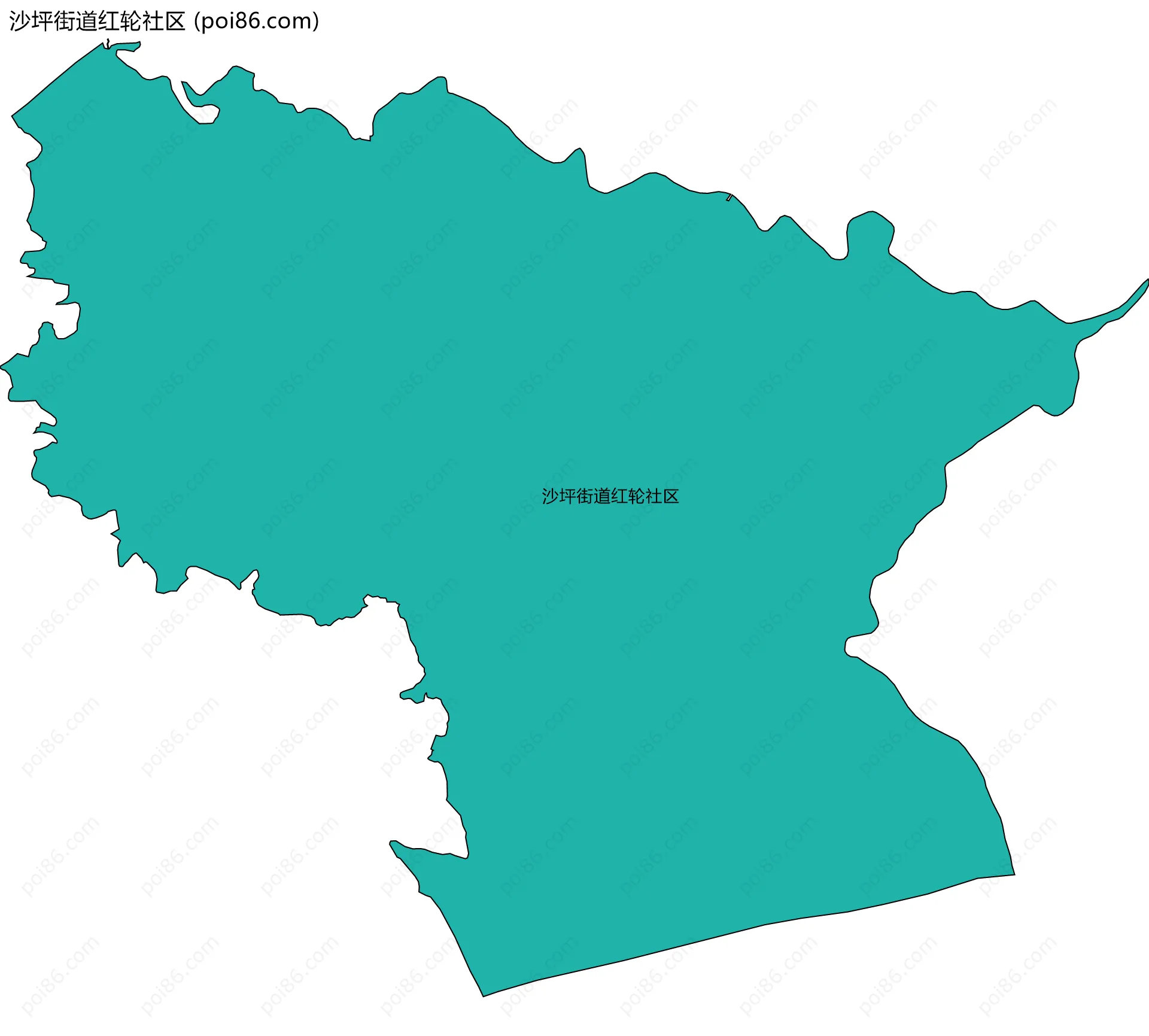 沙坪街道红轮社区边界地图