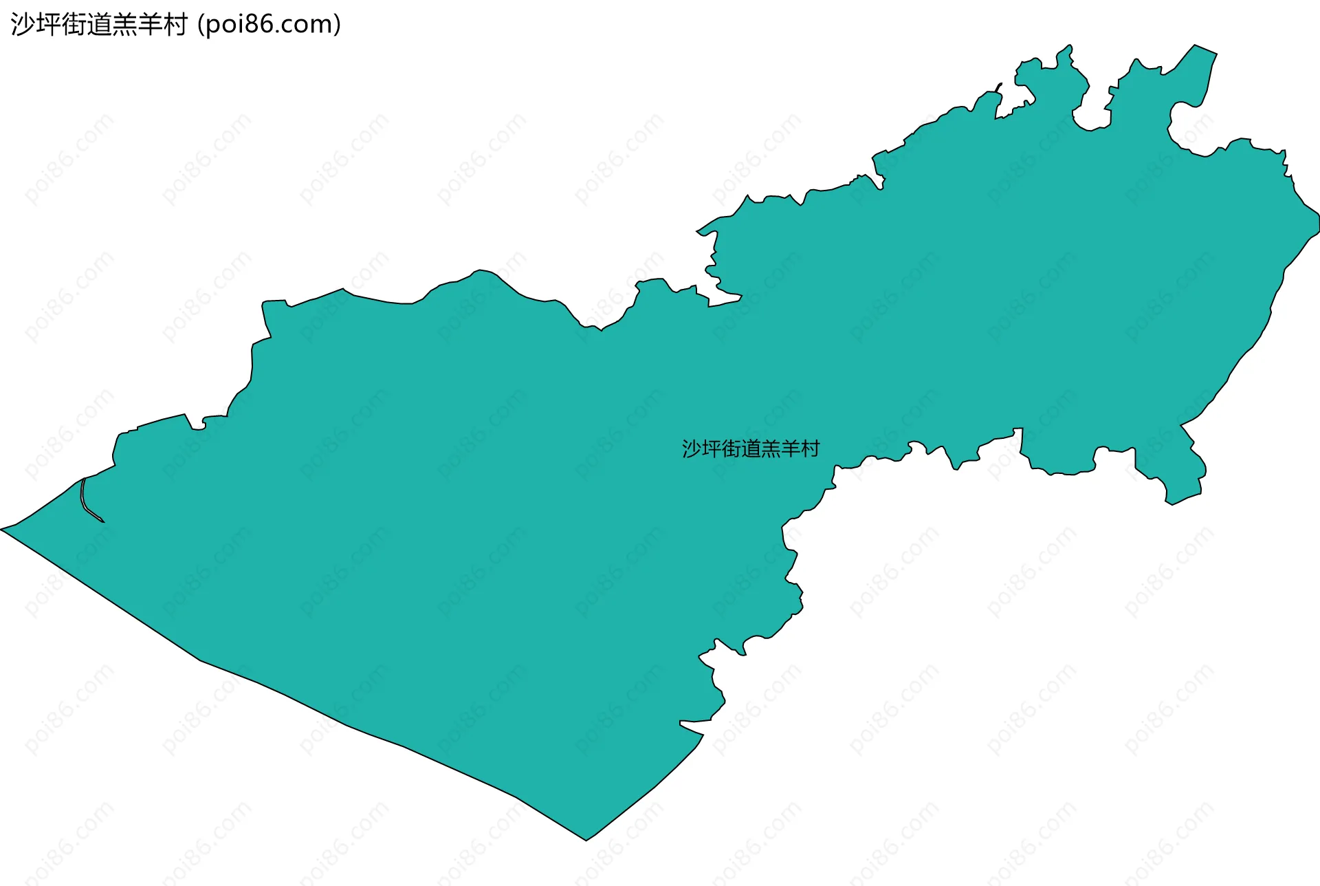沙坪街道羔羊村边界地图