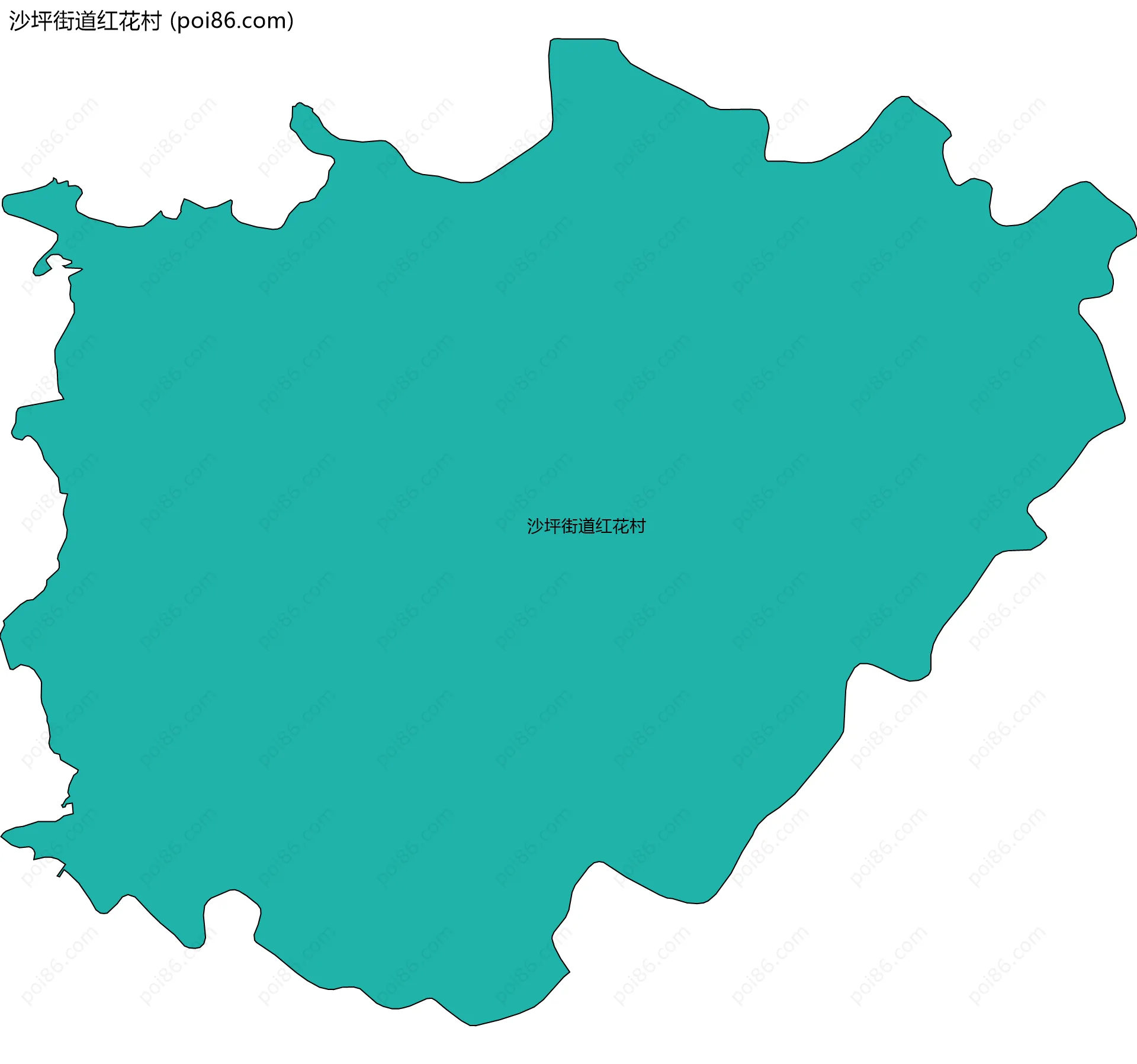 沙坪街道红花村边界地图