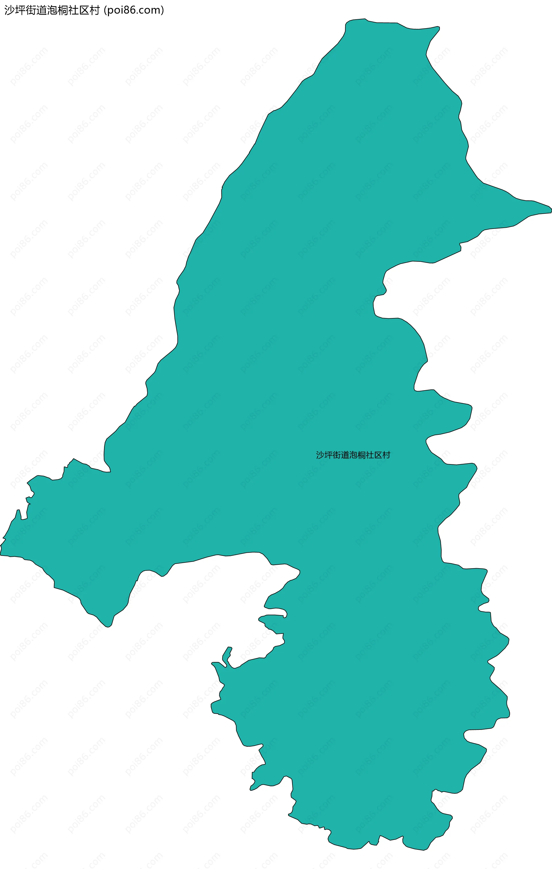 沙坪街道泡桐社区村边界地图