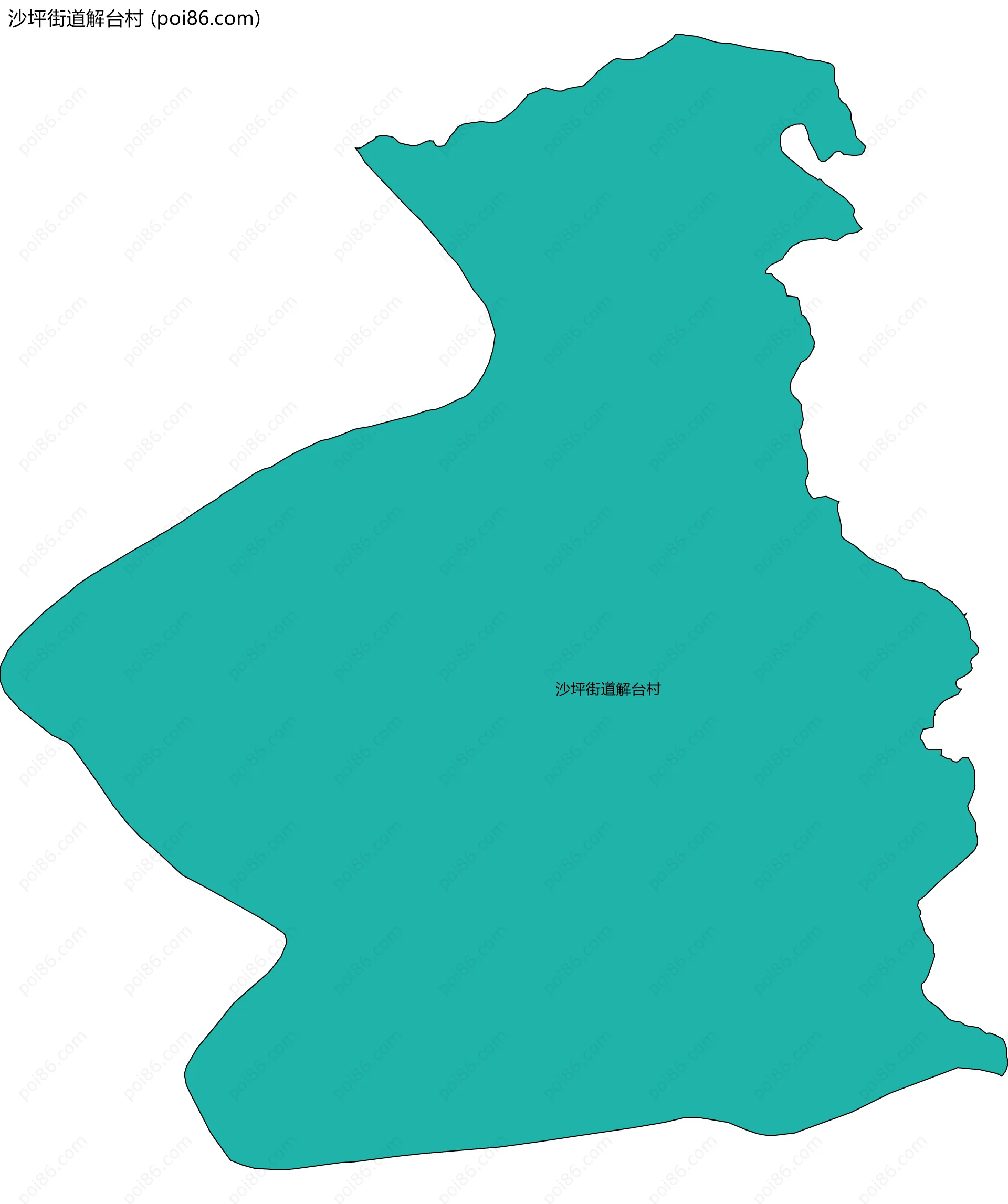 沙坪街道解台村边界地图