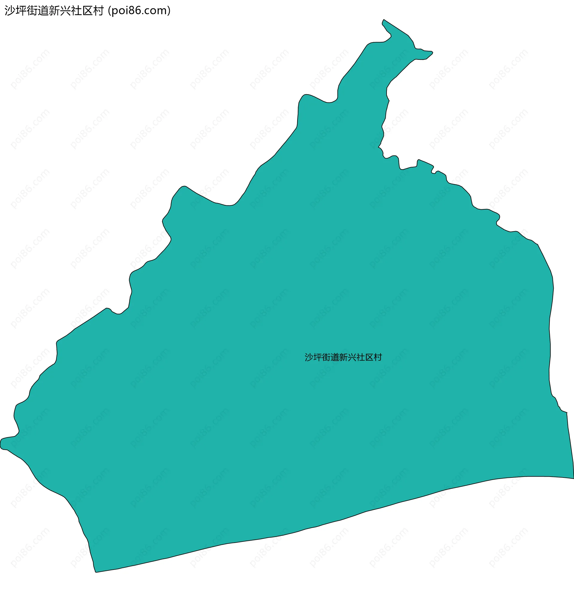 沙坪街道新兴社区村边界地图