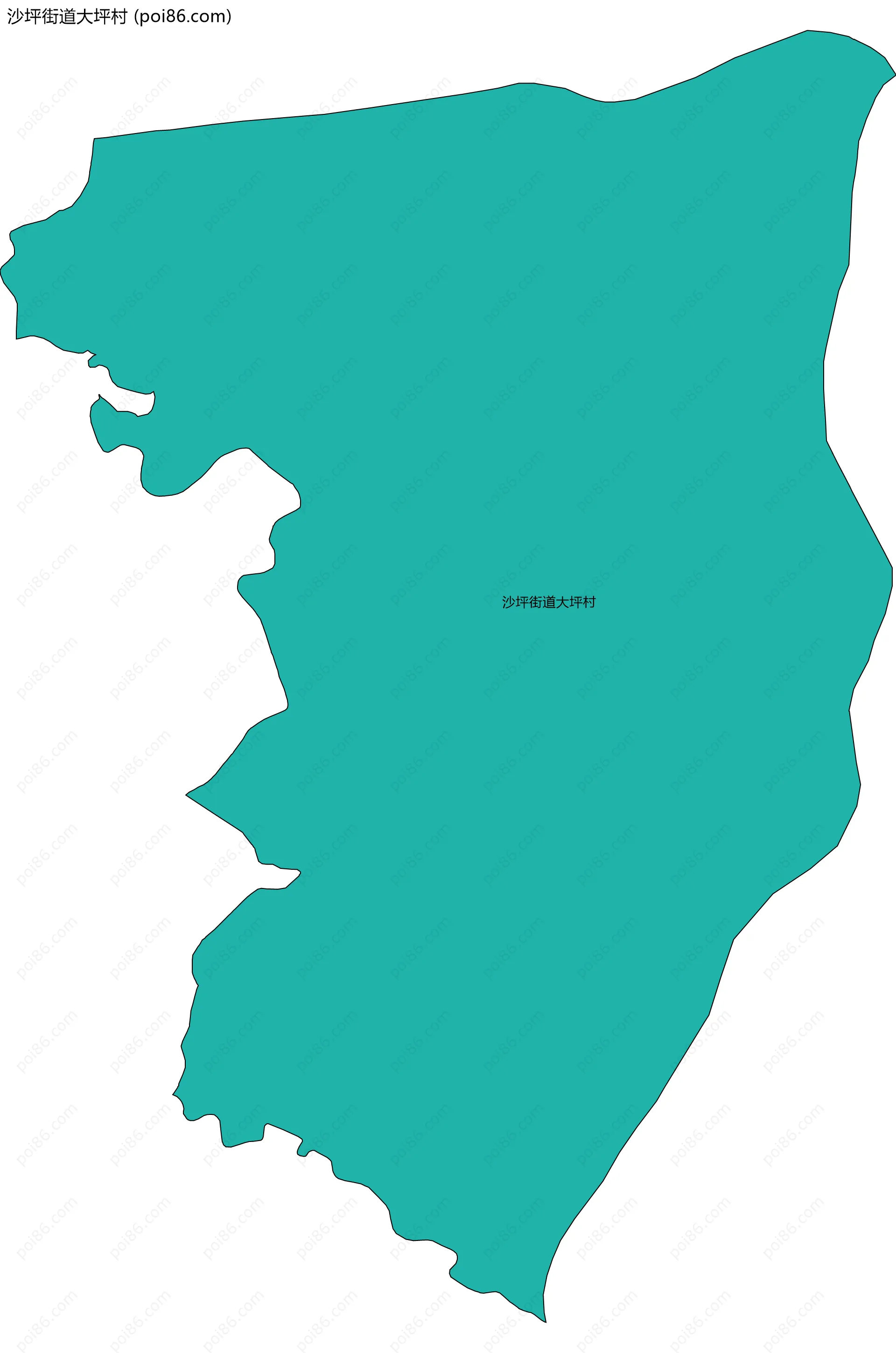 沙坪街道大坪村边界地图