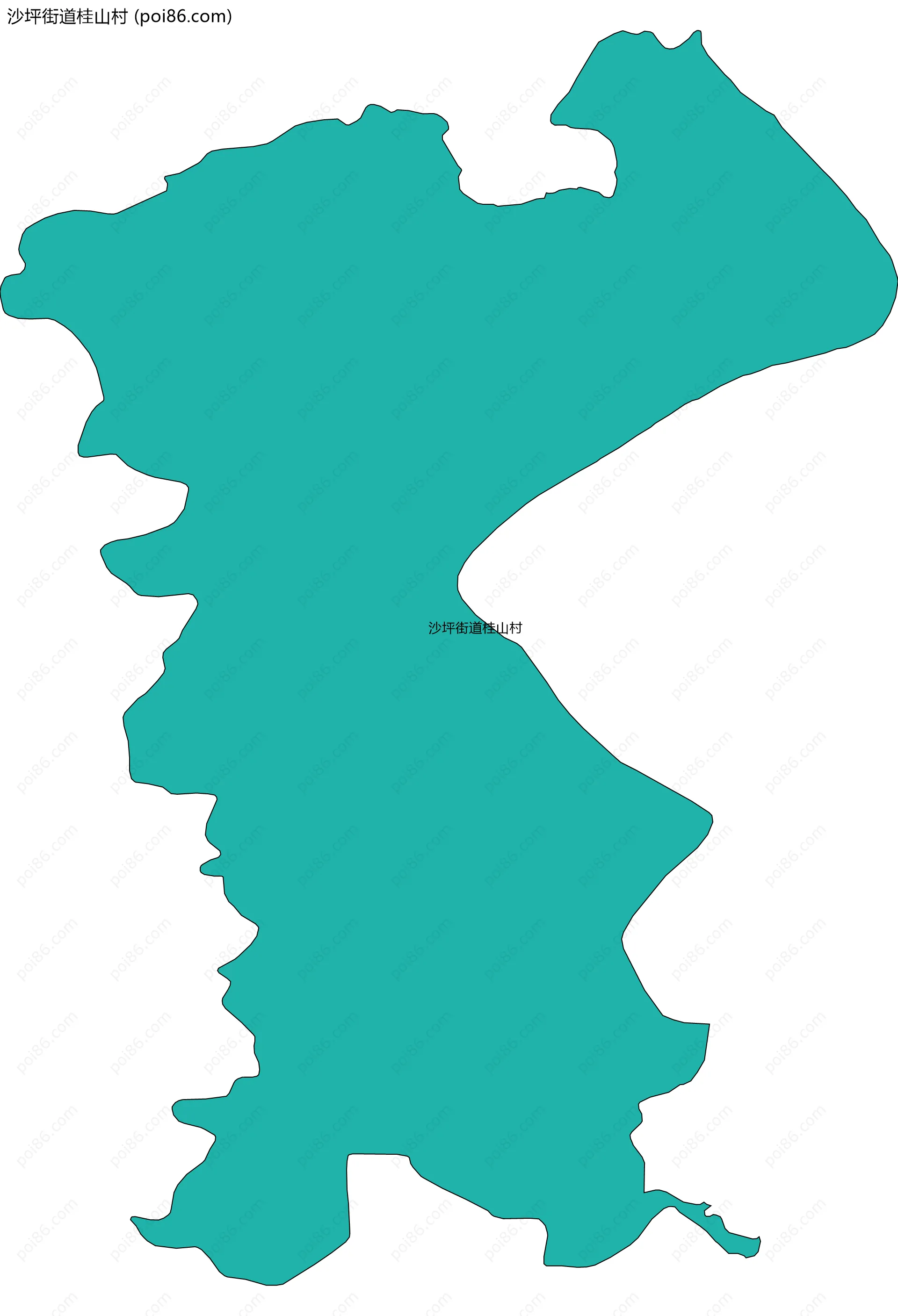 沙坪街道桂山村边界地图