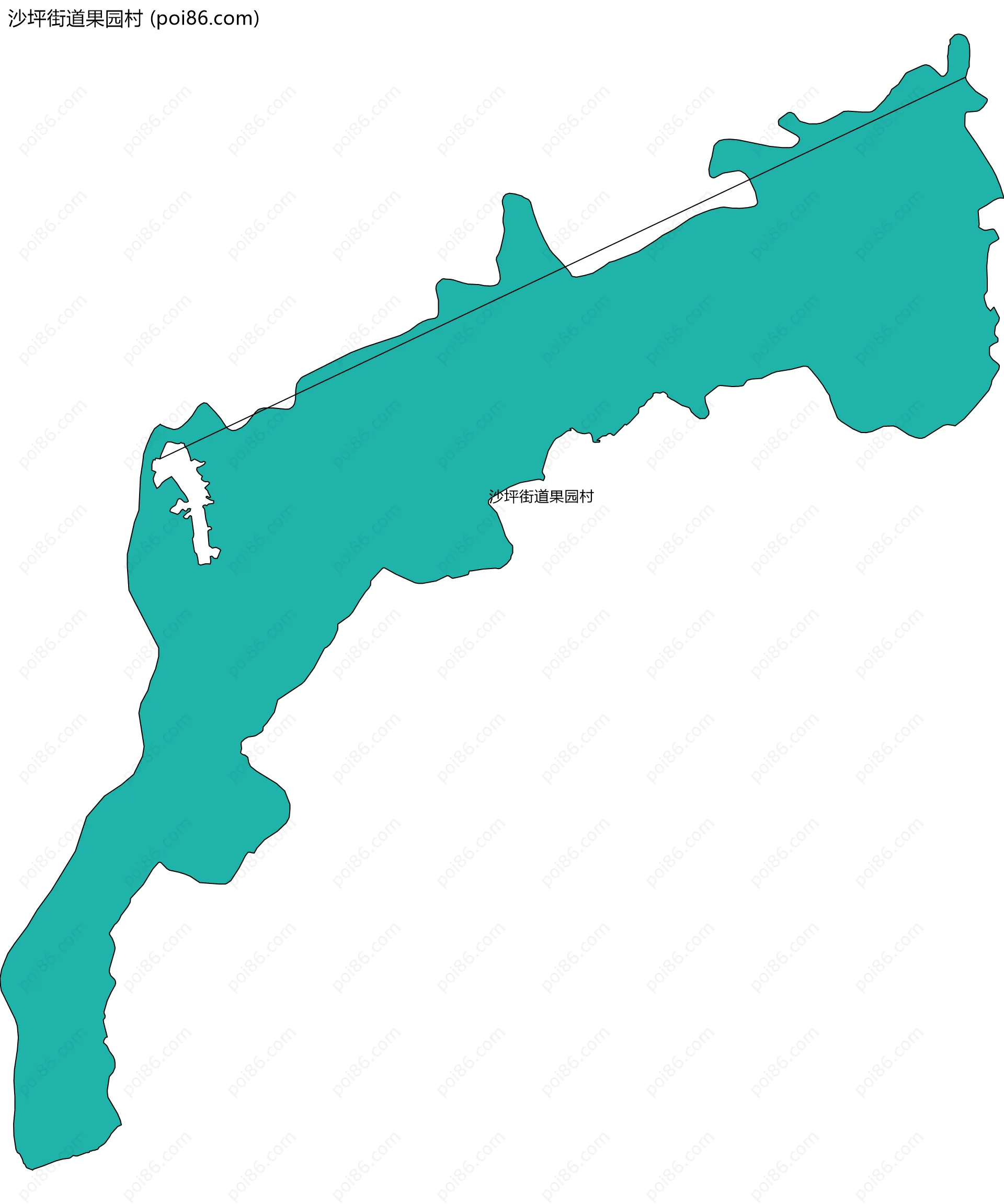 沙坪街道果园村边界地图