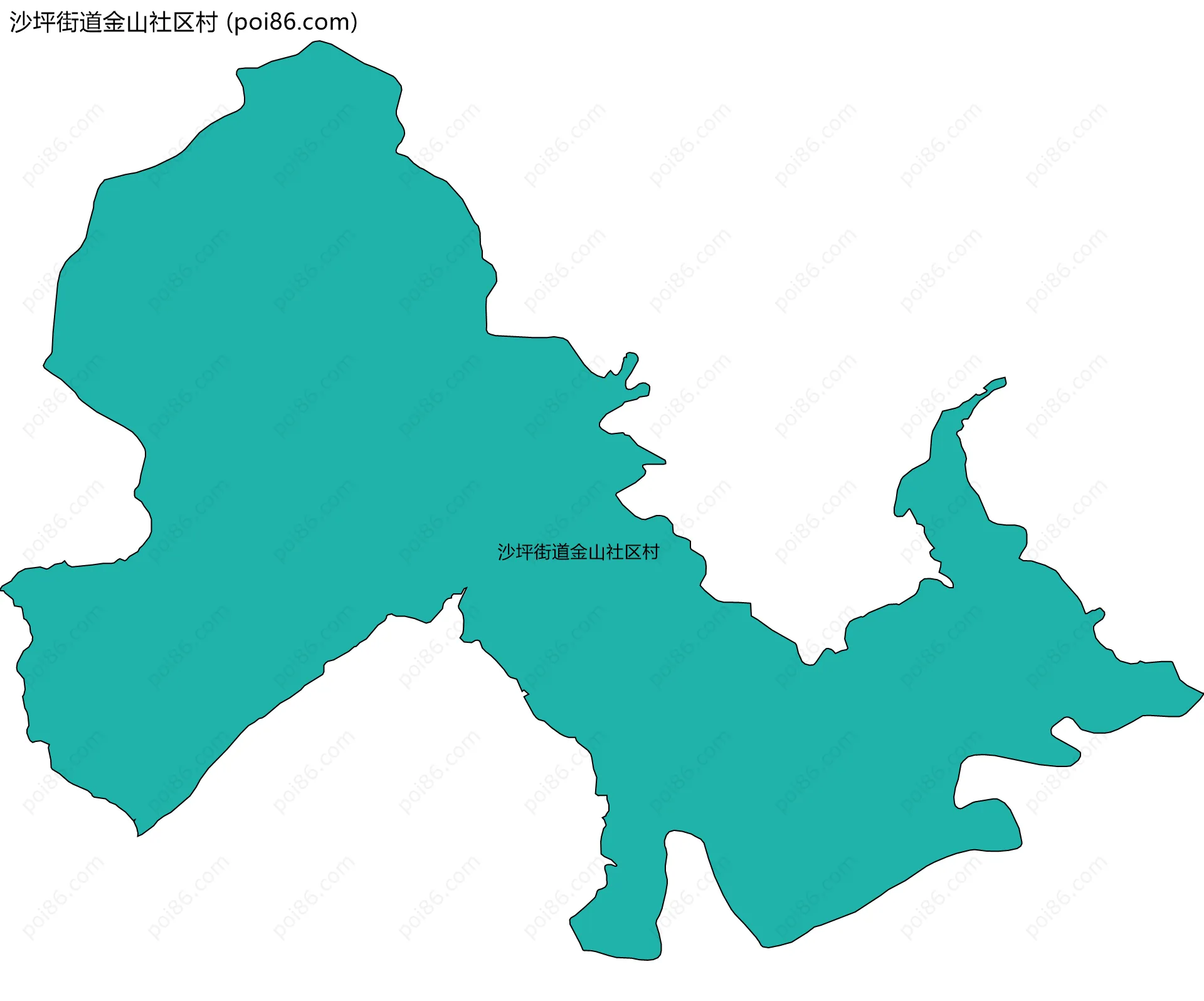 沙坪街道金山社区村边界地图