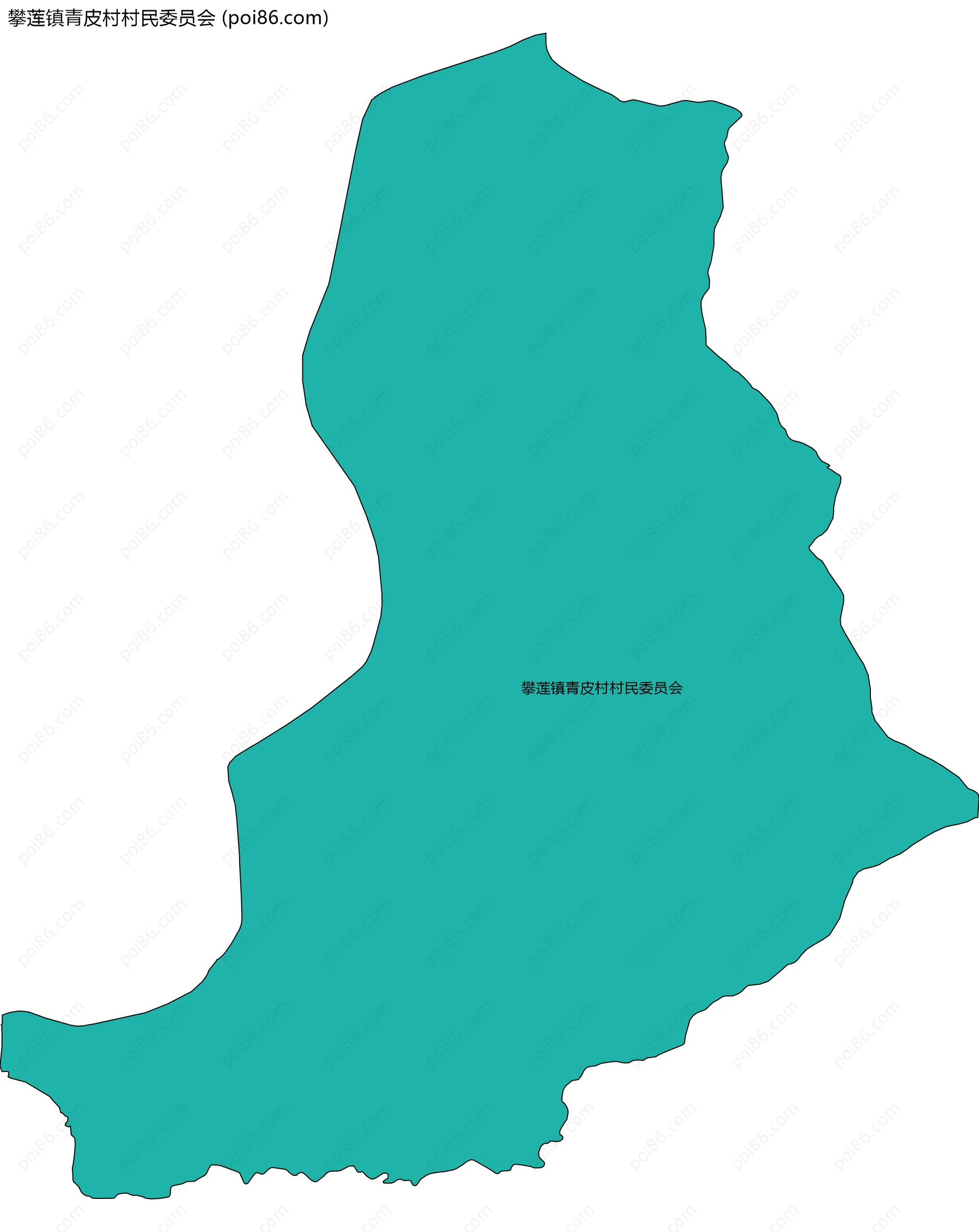 攀莲镇青皮村村民委员会边界地图