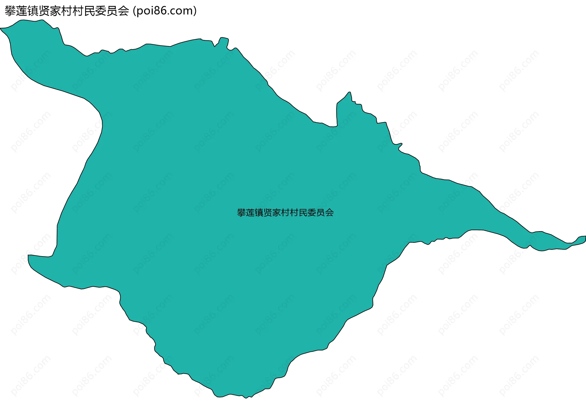 攀莲镇贤家村村民委员会边界地图