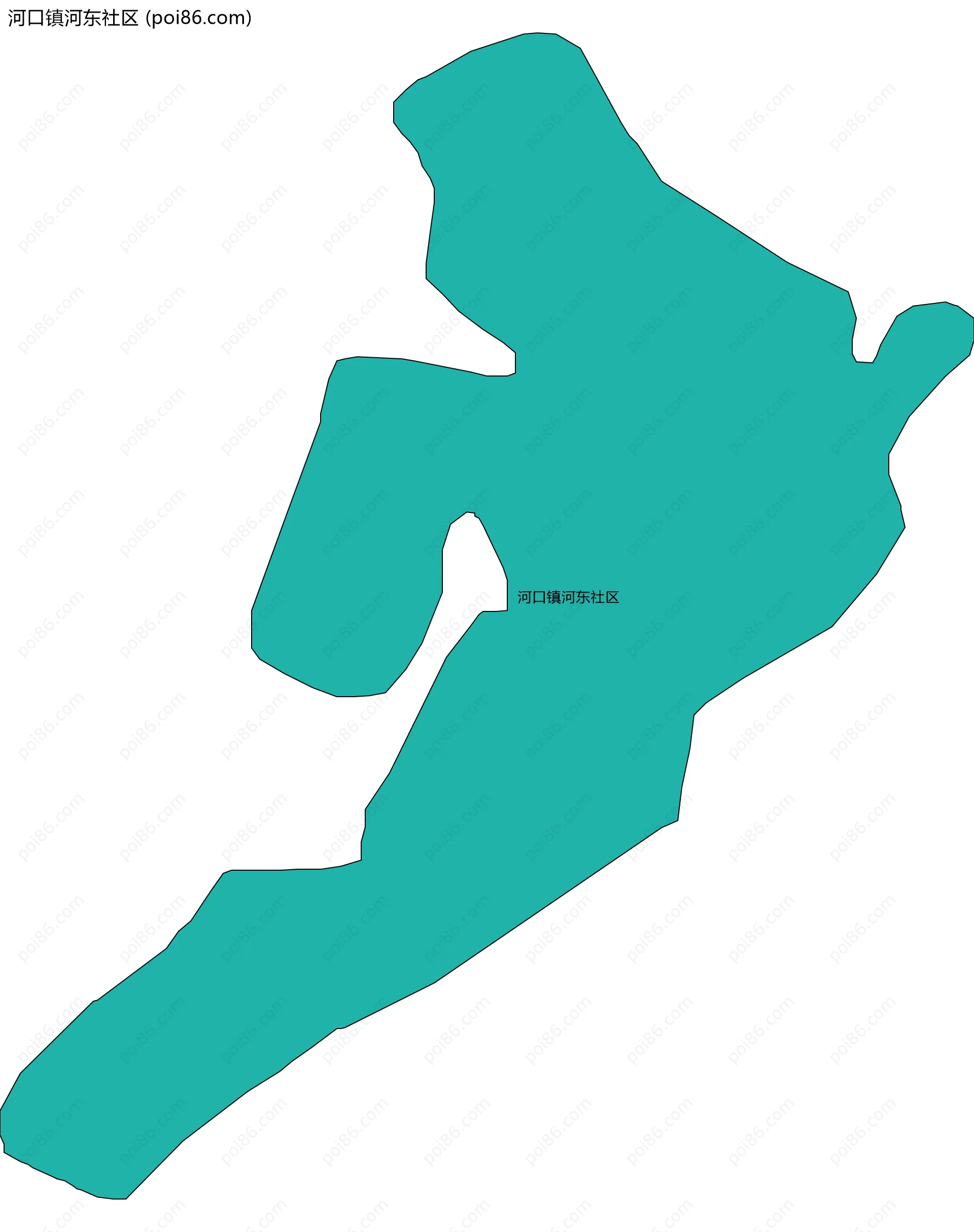 河口镇河东社区边界地图