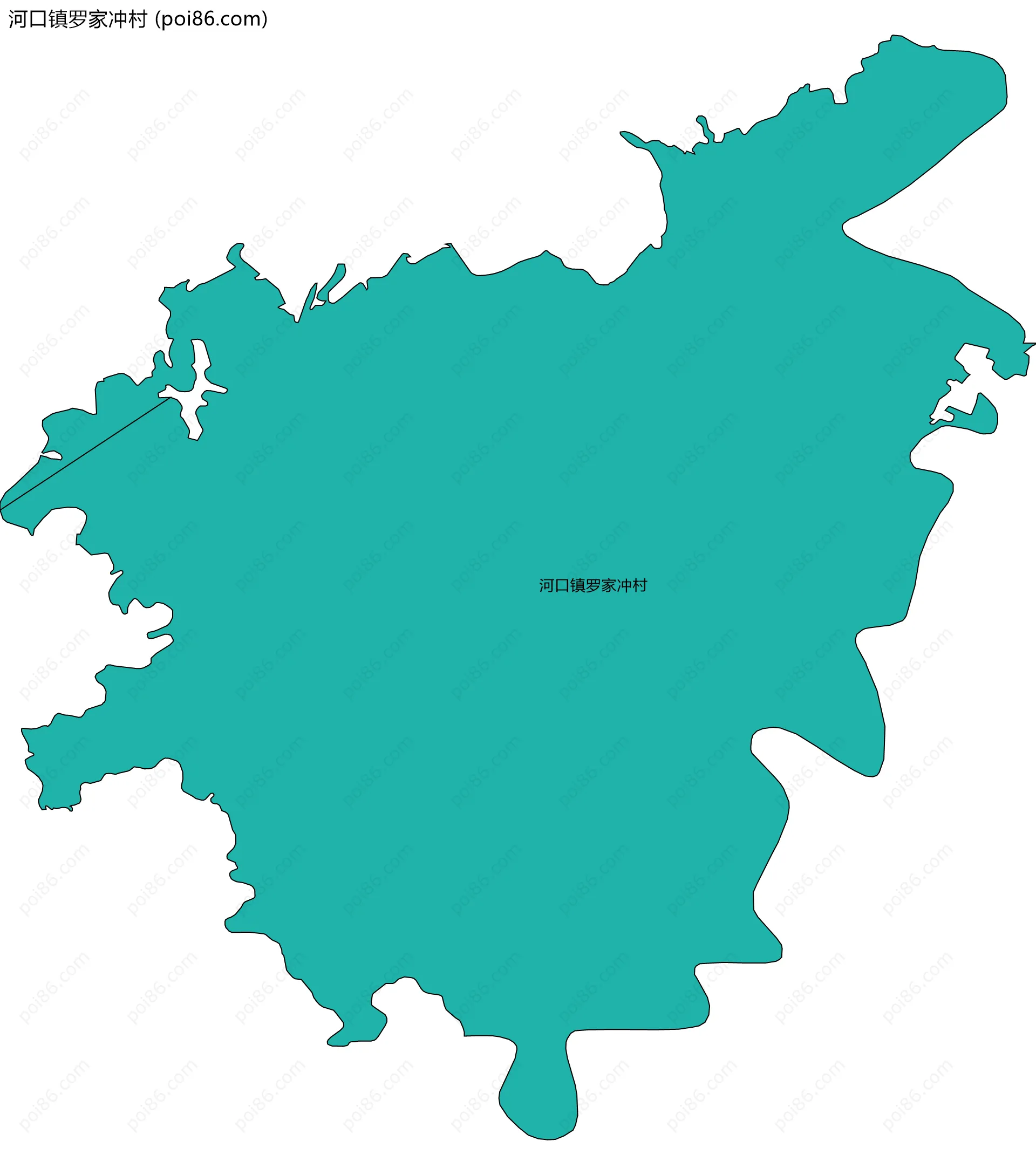 河口镇罗家冲村边界地图