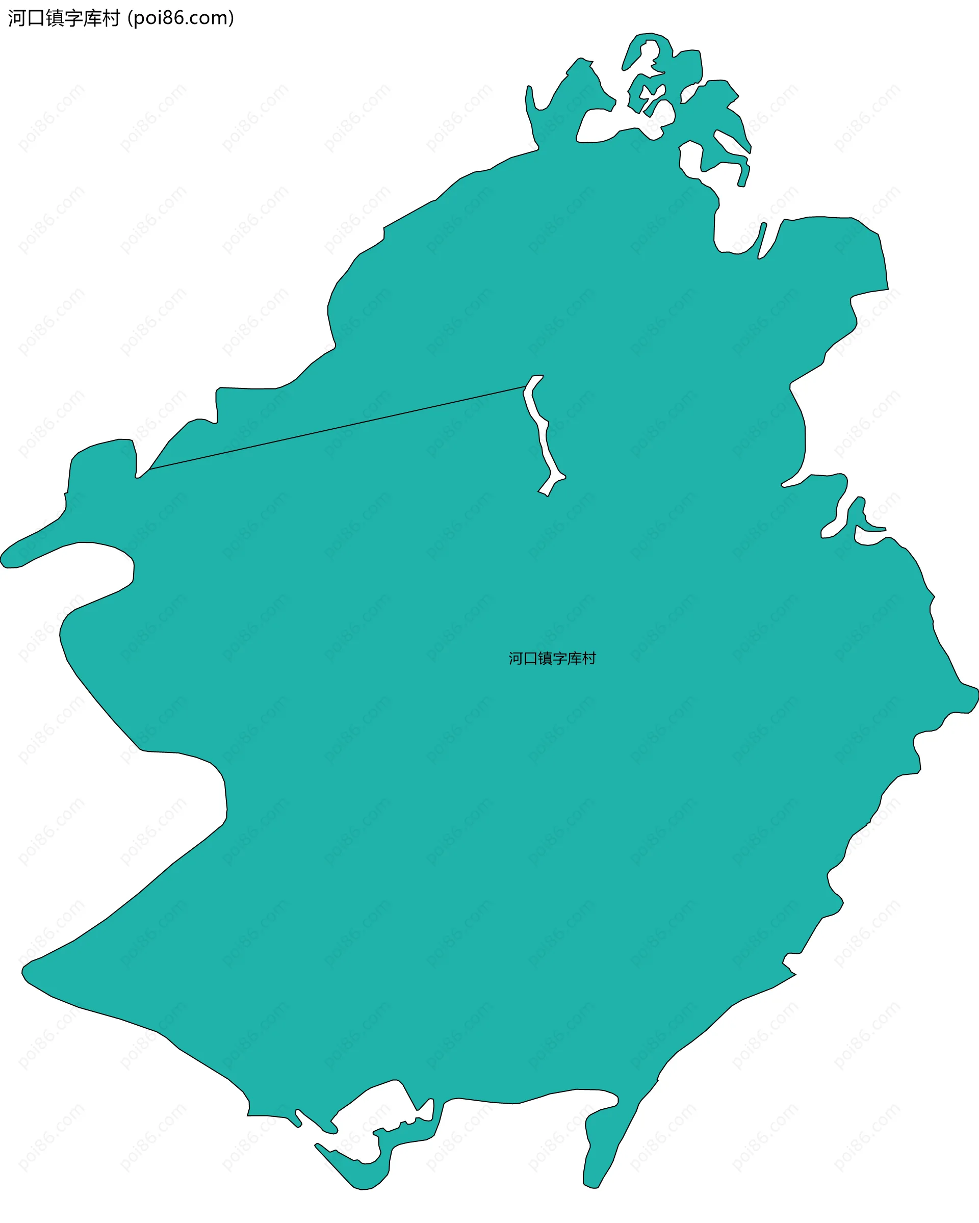 河口镇字库村边界地图