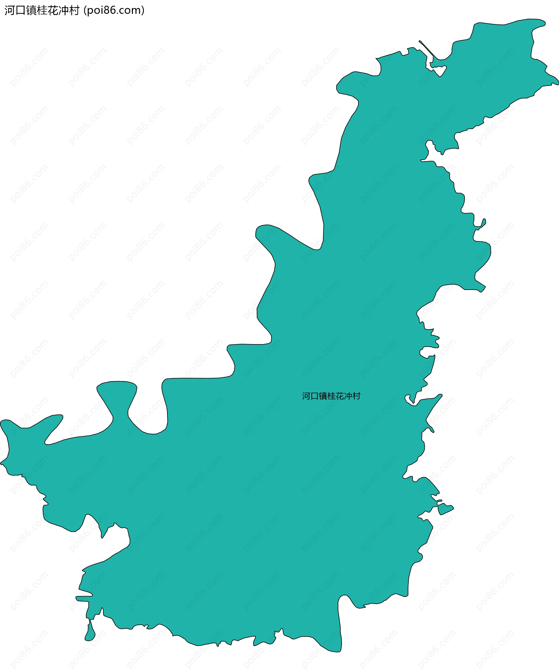 河口镇桂花冲村边界地图
