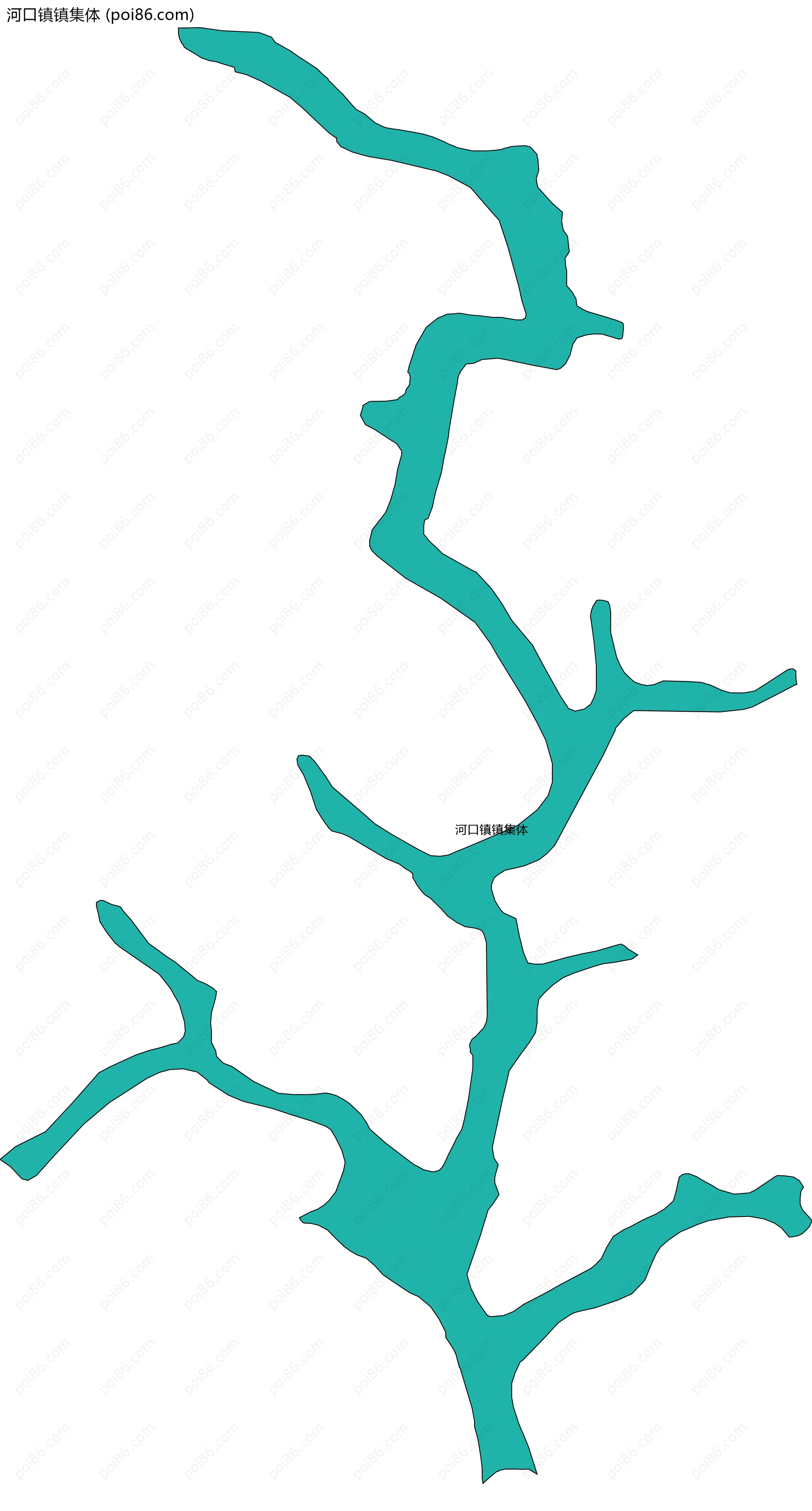 河口镇镇集体边界地图