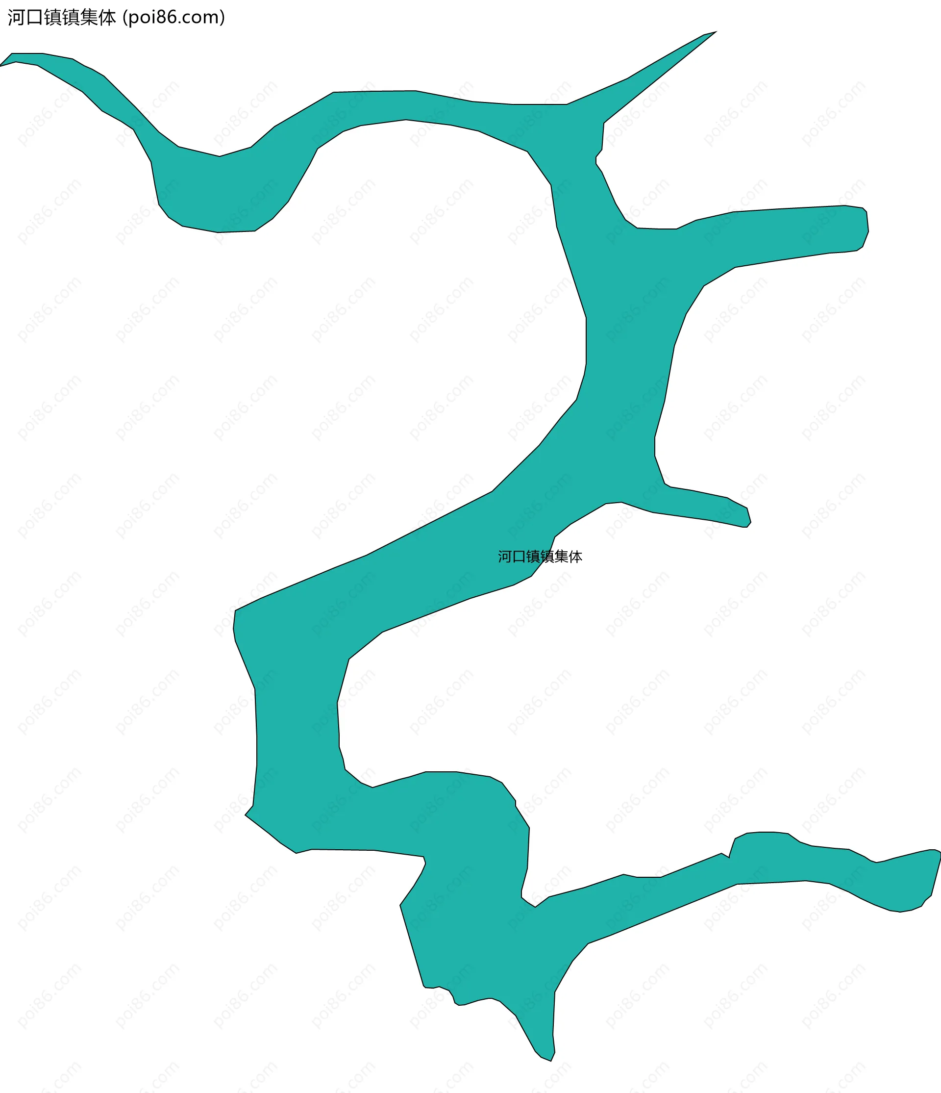 河口镇镇集体边界地图