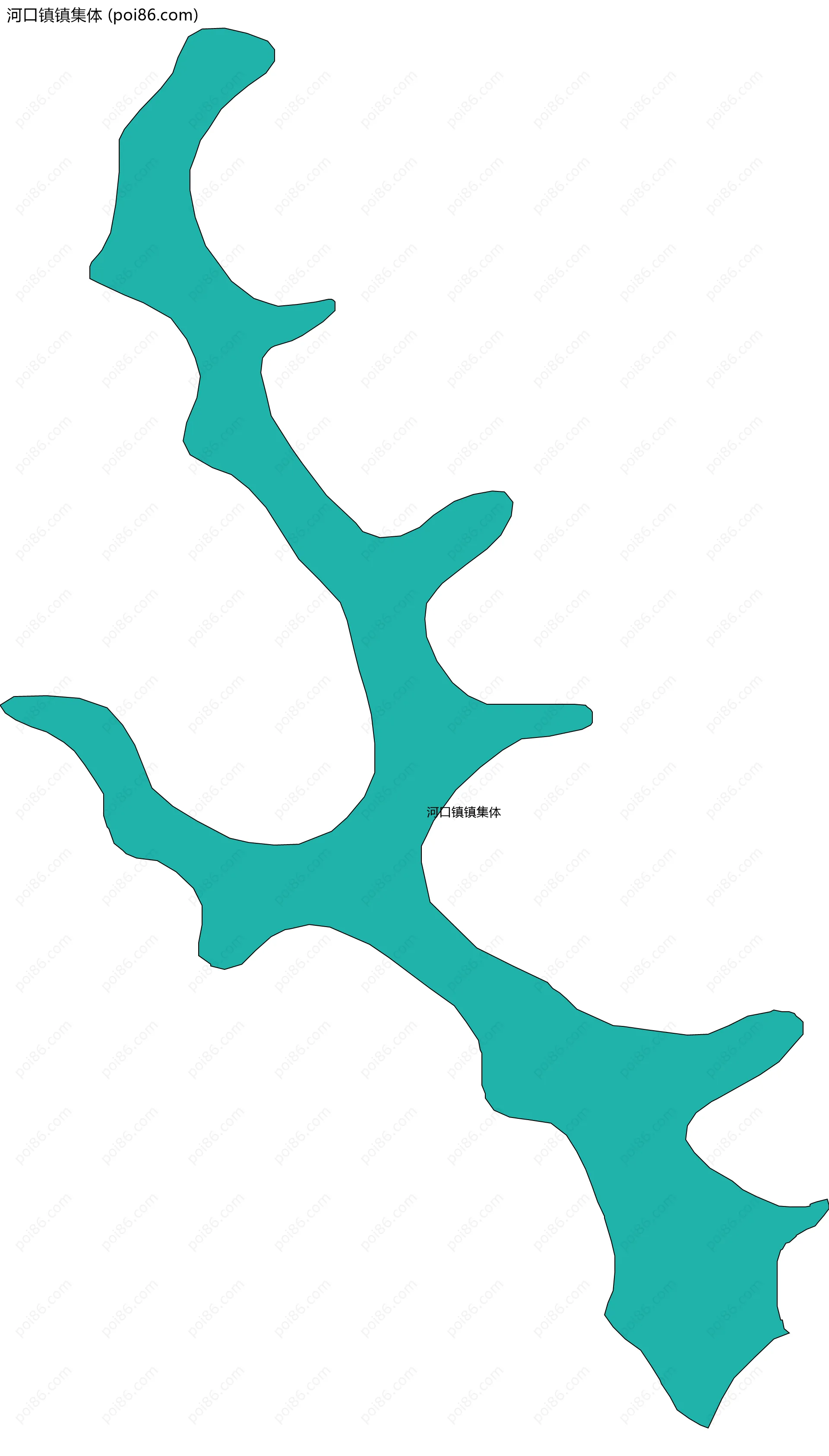 河口镇镇集体边界地图