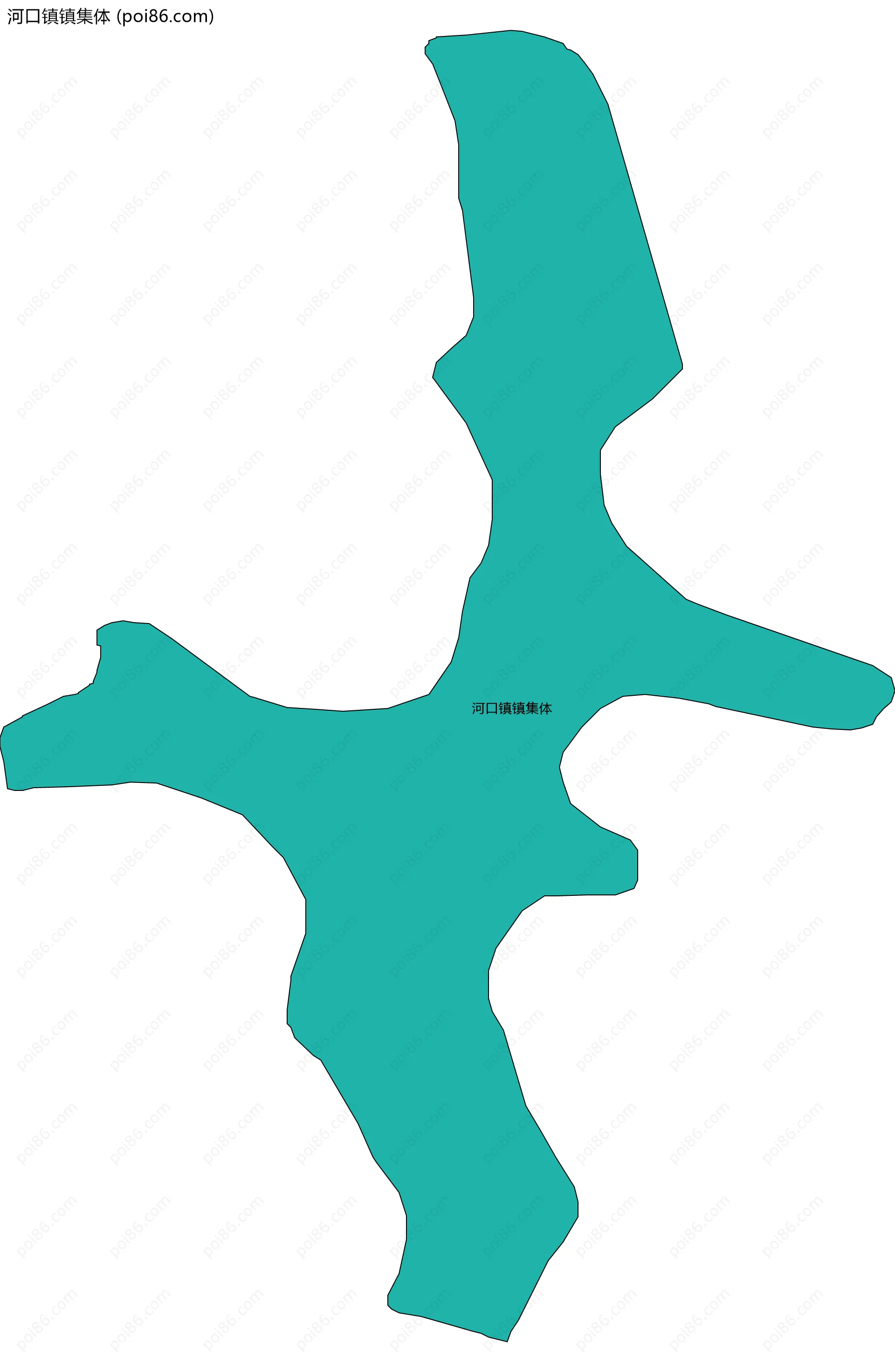河口镇镇集体边界地图