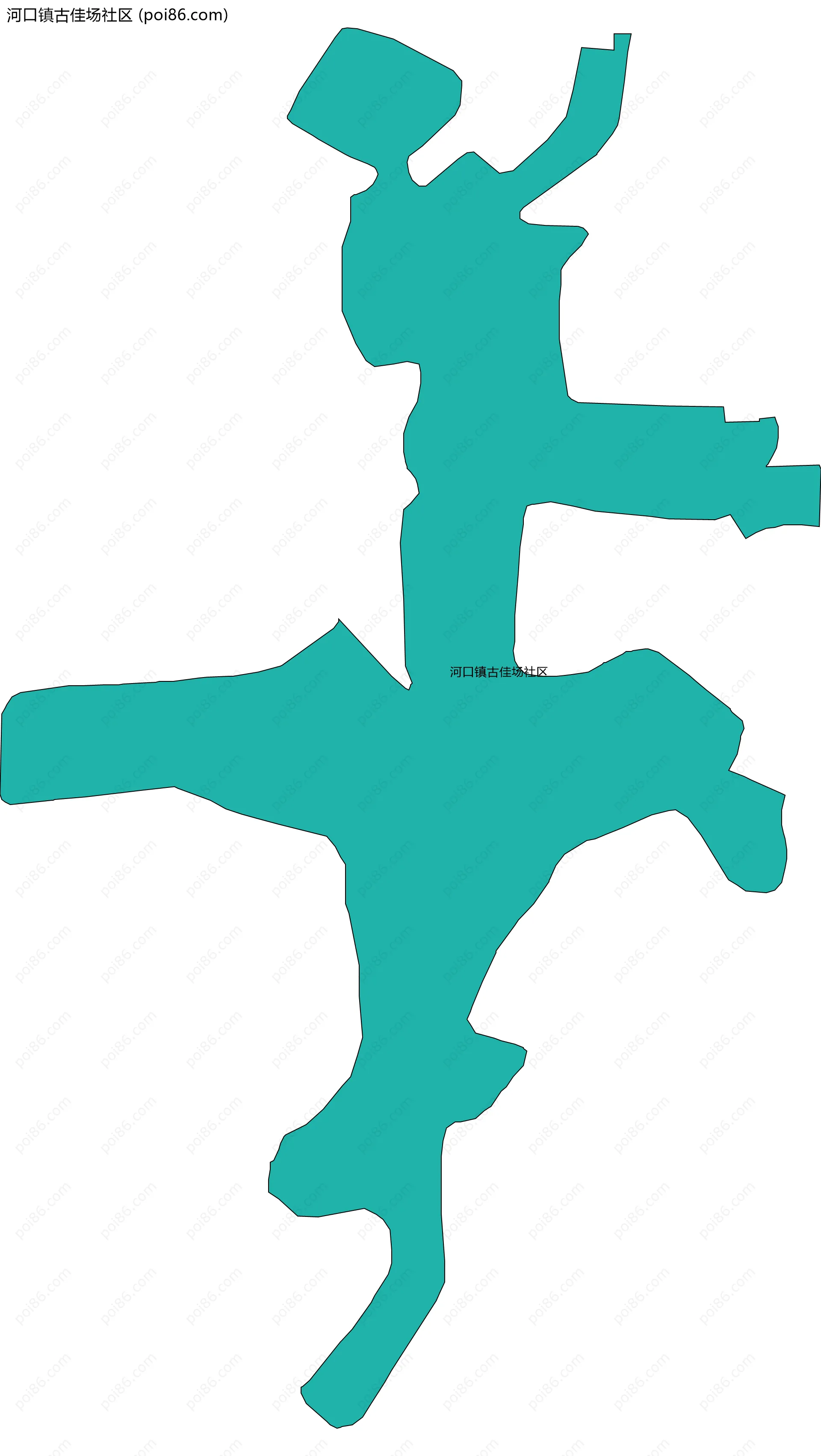 河口镇古佳场社区边界地图