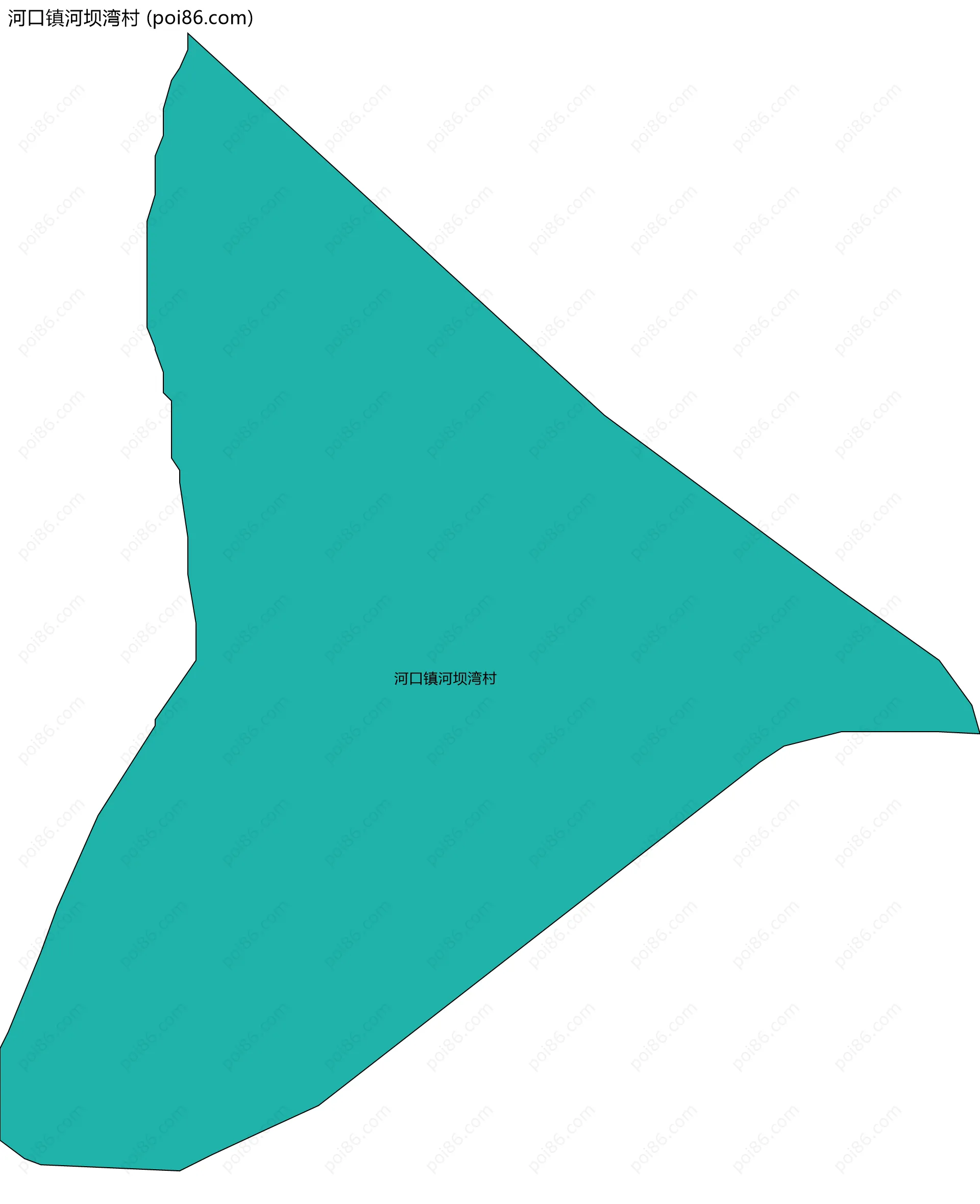 河口镇河坝湾村边界地图