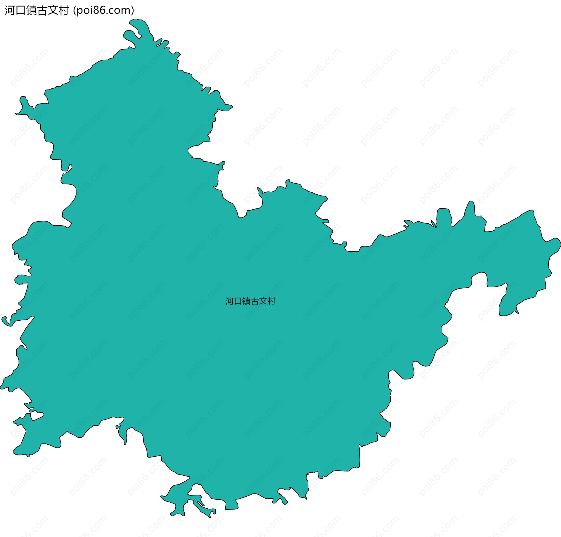 河口镇古文村边界地图