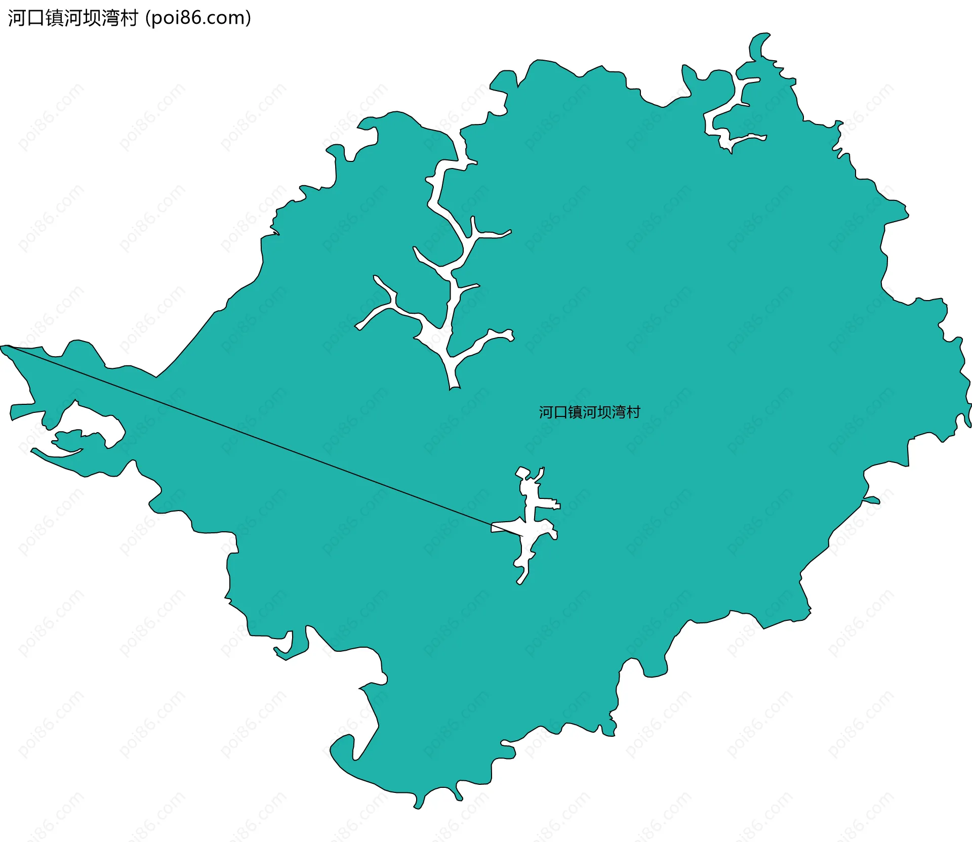 河口镇河坝湾村边界地图